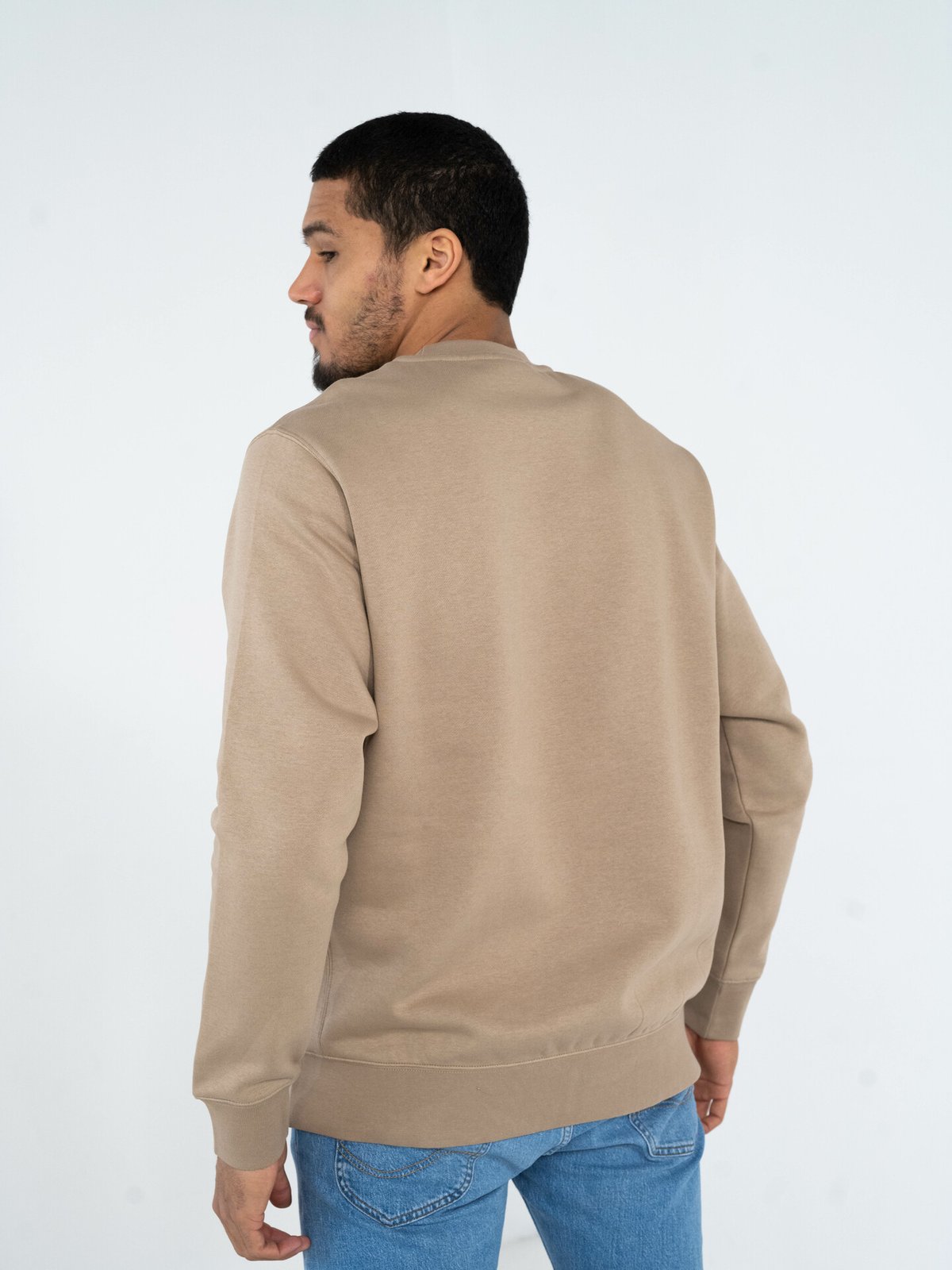 Nike Club Fleece Crew Khaki / White