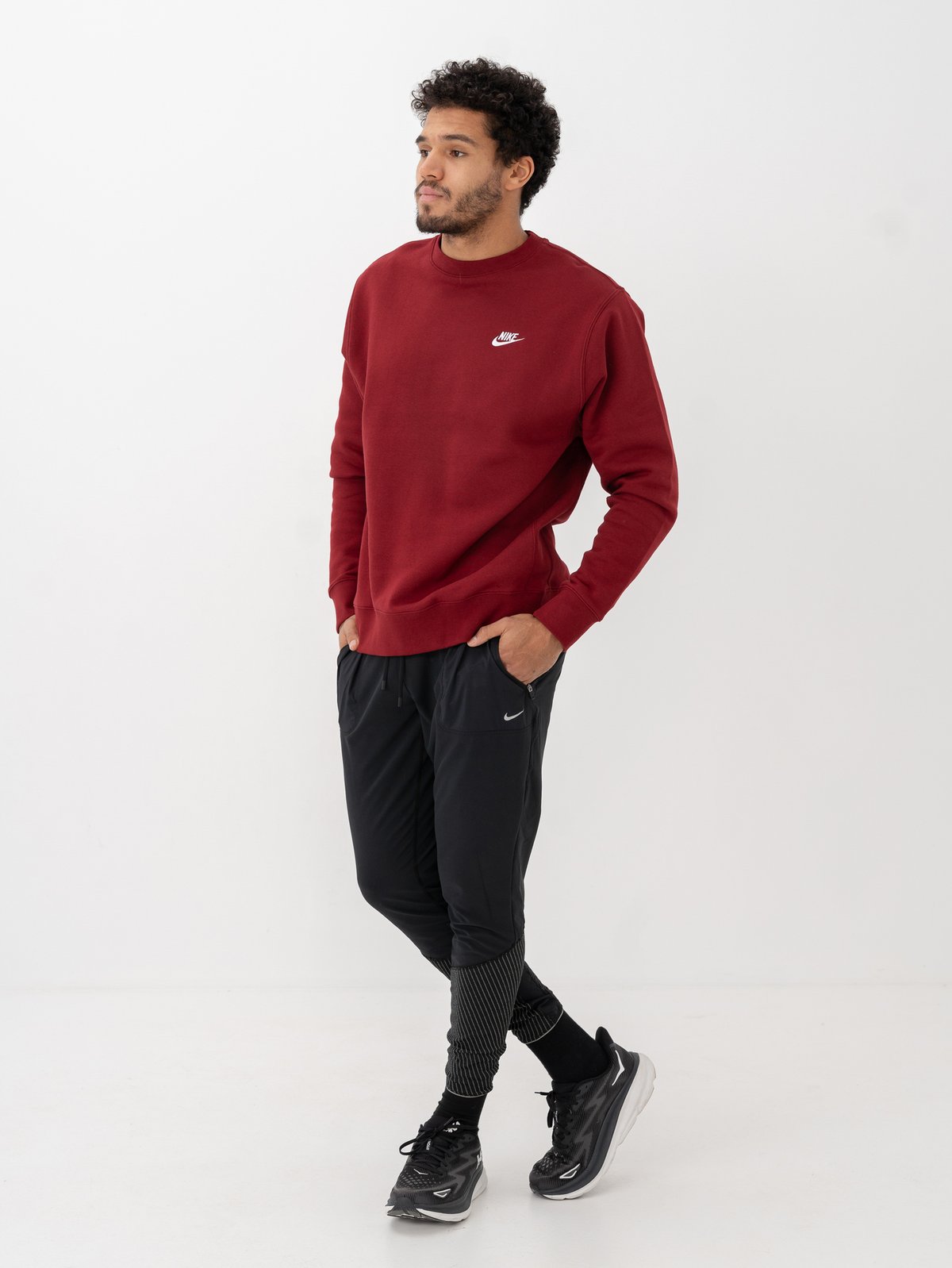 Nike Club Fleece Crew Team Red / White