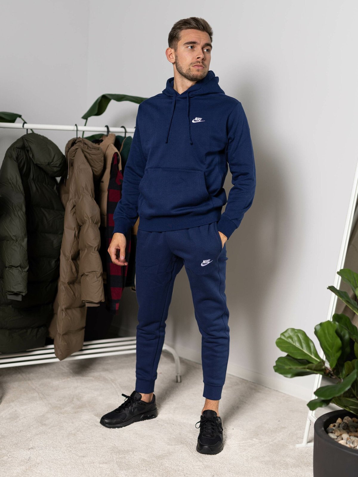 Nike Club Fleece Pant Midnight Navy/Hvit