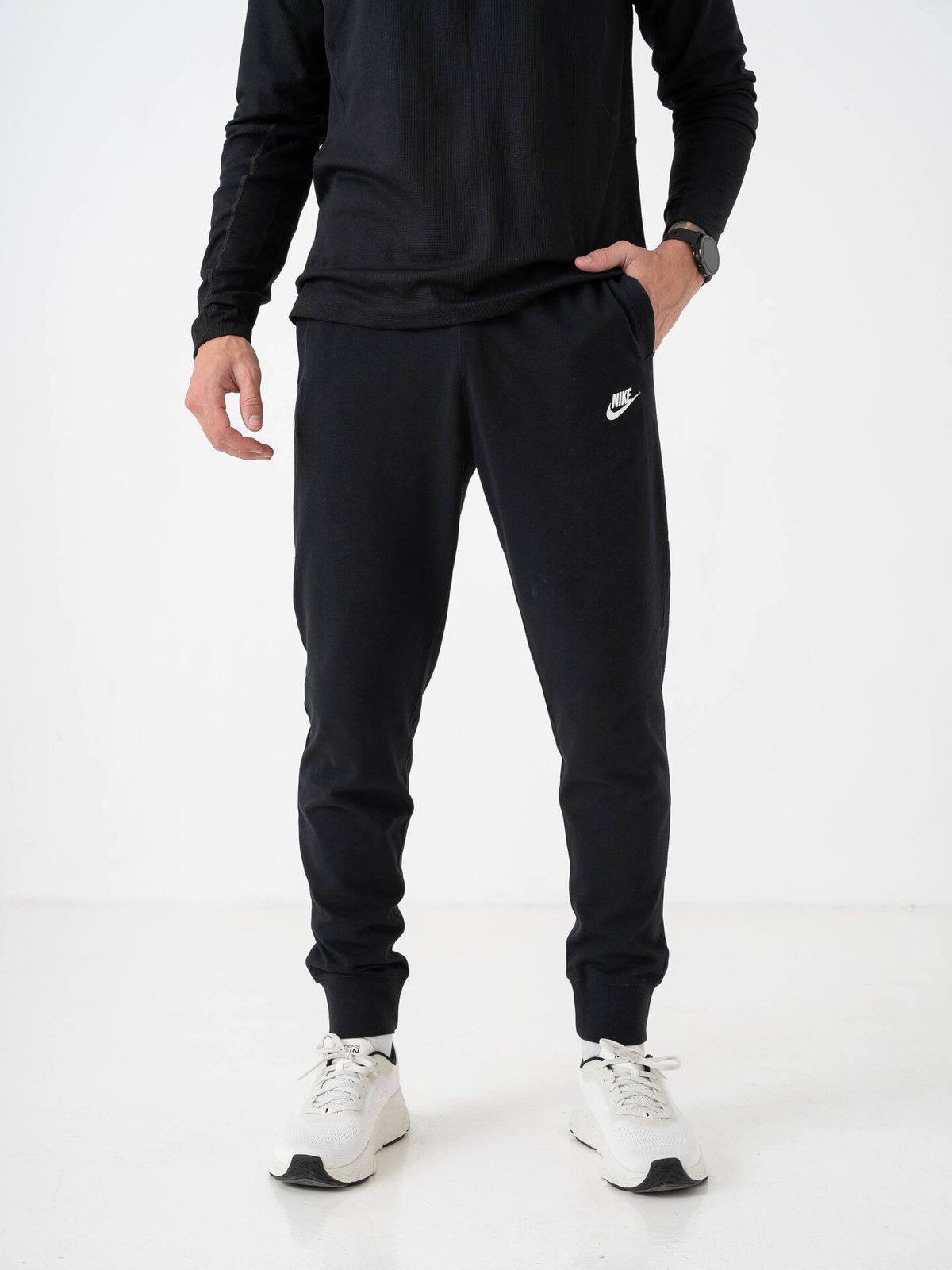 Nike Sportswear Club Jersey Jogger Svart/Svart/Hvit