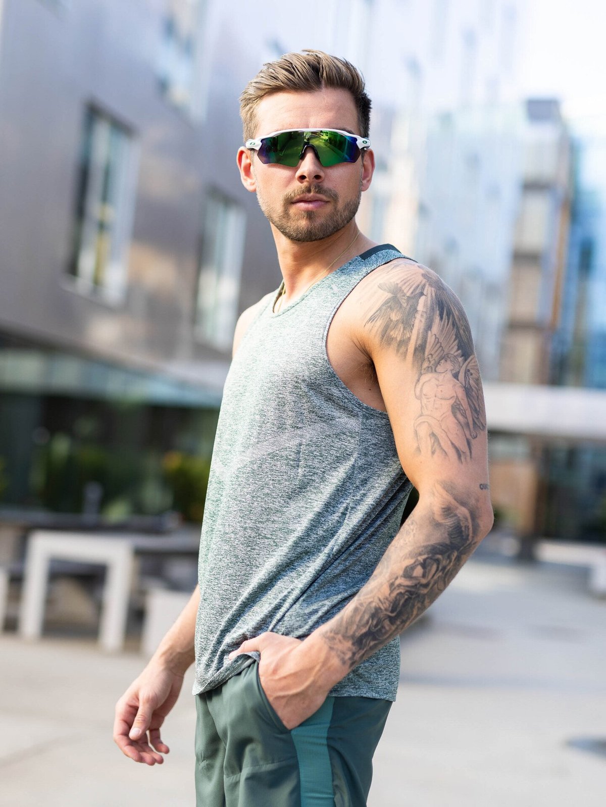 Nike Dri-Fit Rise 365 Tank Vintage Green / Reflective Silver