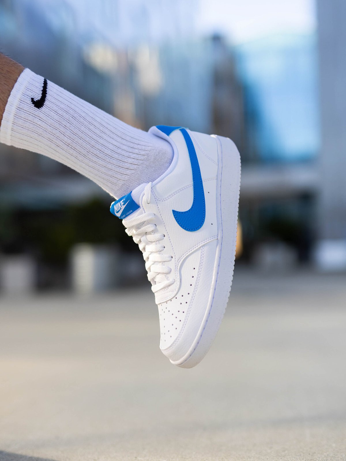Nike Court Vision Low Next Nature Hvit/Light Photo Blue