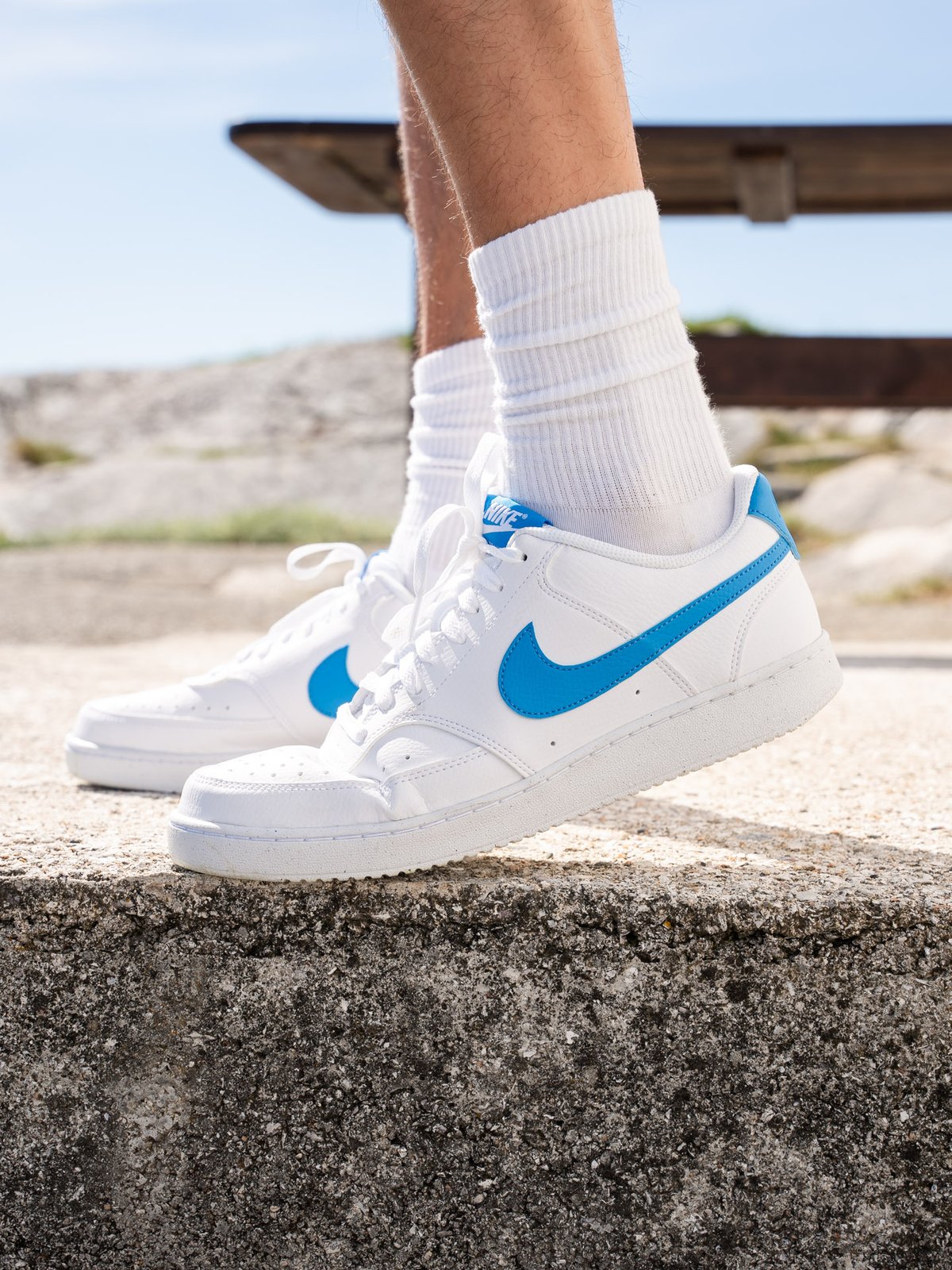 Nike Court Vision Low Next Nature Hvit/Light Photo Blue