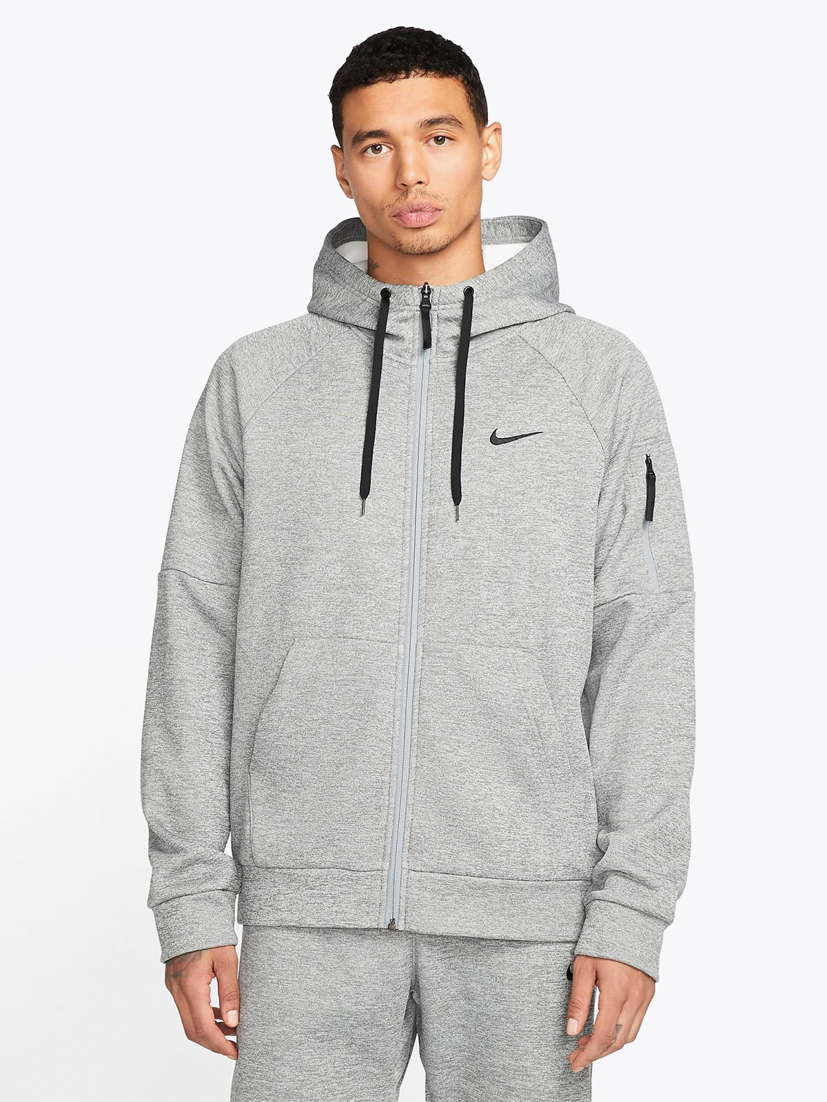 Nike Therma-Fit Full-Zip Hoodie Dark Grey Heather / Particle Grey / Black