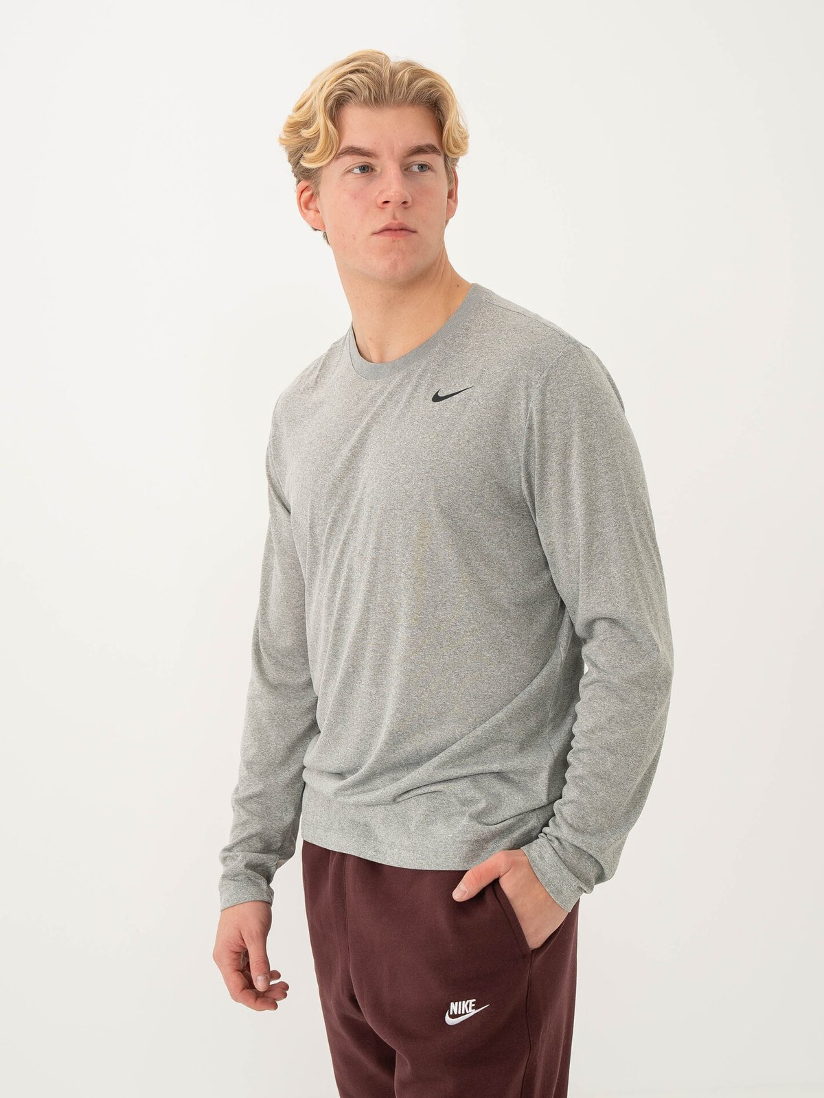 Nike Dri-Fit Legend Long Sleeve Tumbled Grey