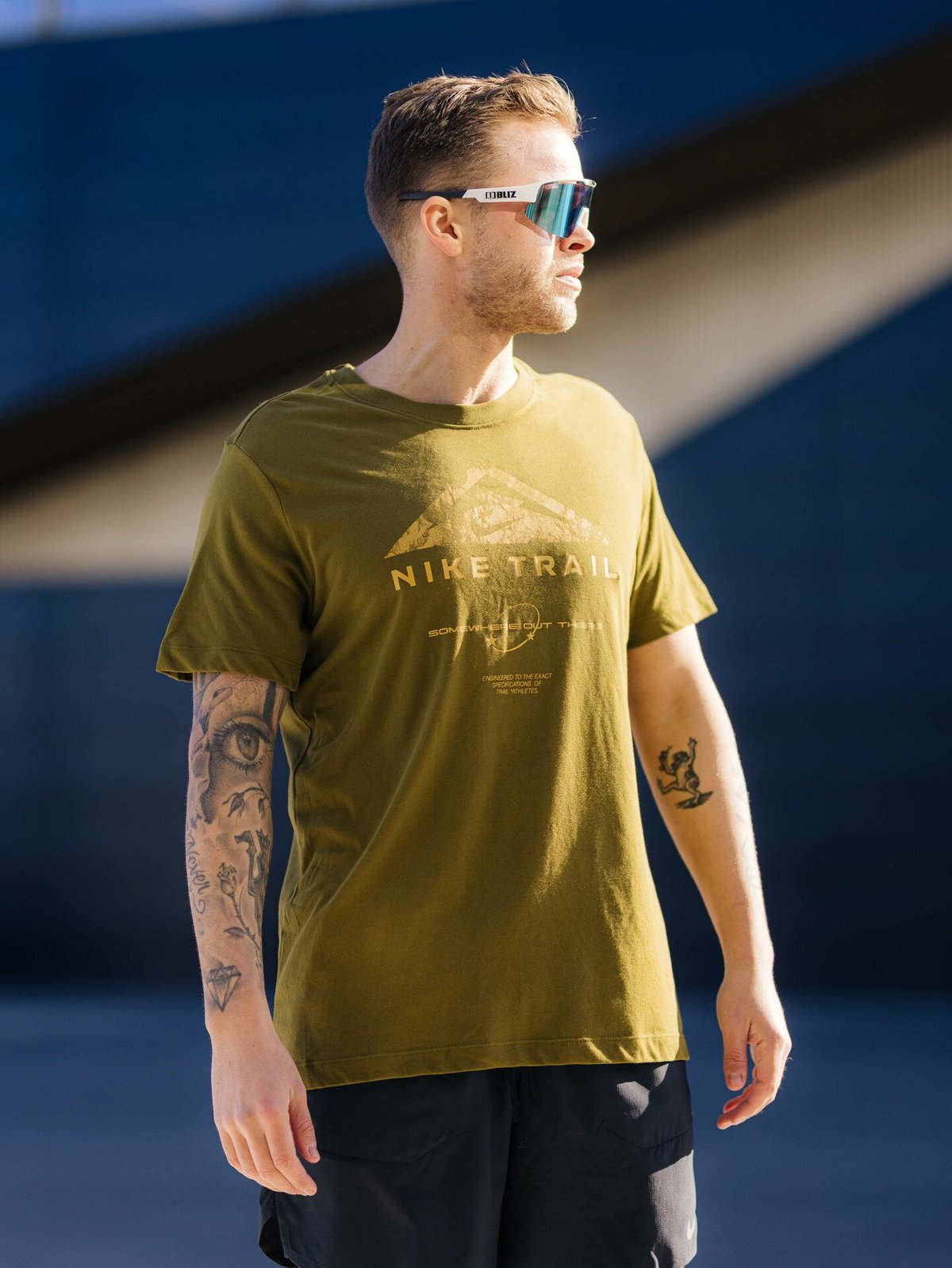 Nike Dri-Fit Trail Run Tee Olive Flak