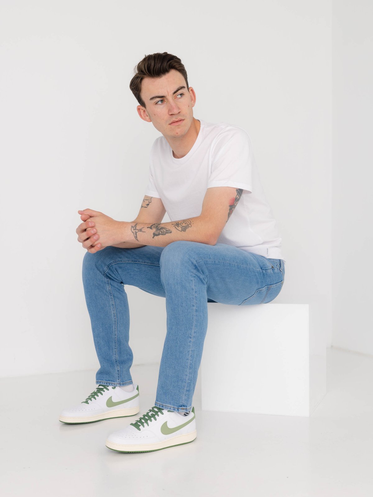 Nike Court Vision Low White/Treeline/Sail/Oil Green