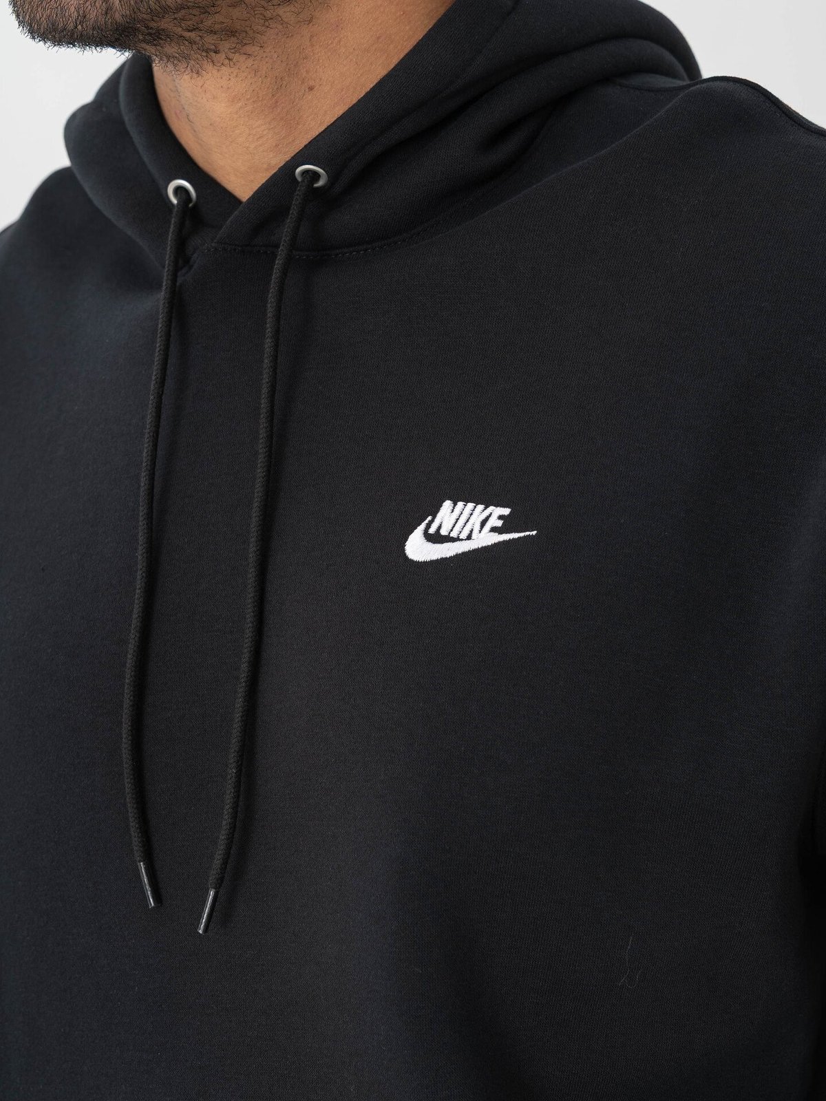 Nike Club Pullover Fleece Hoodie Black / White