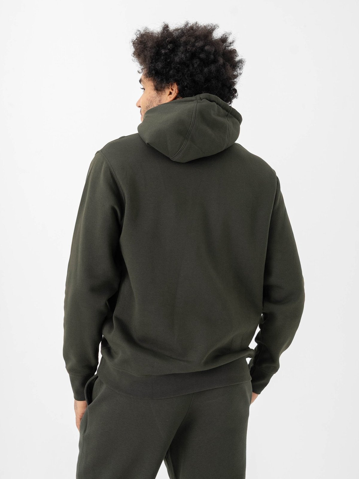 Nike Club Pullover Fleece Hoodie Sequoia / White