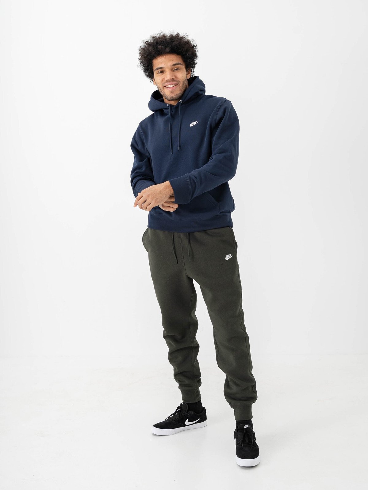Nike Club Pullover Fleece Hoodie Obsidian / White