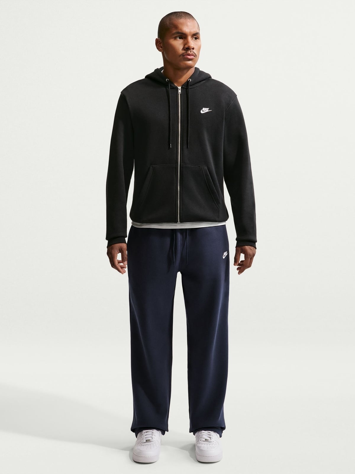 Nike Club Full-Zip Fleece Hoodie Sort