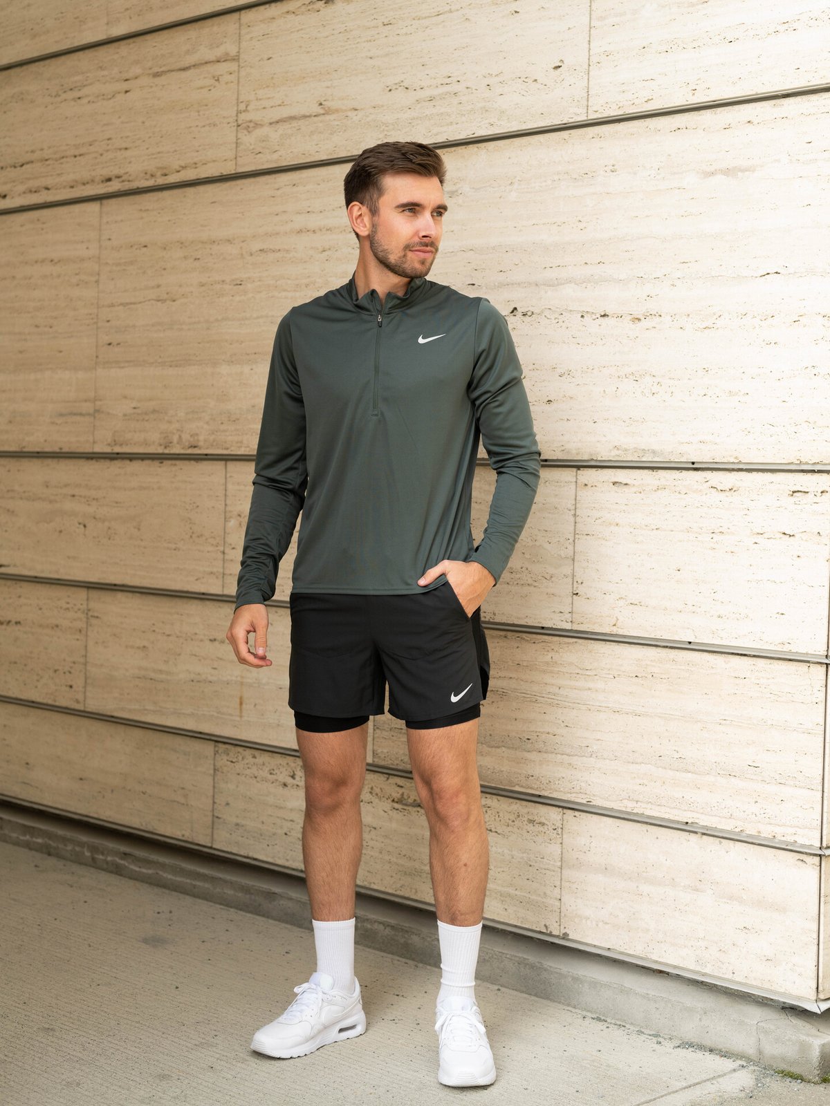 Nike Dri-Fit Pacer Half-Zip Vintage Green