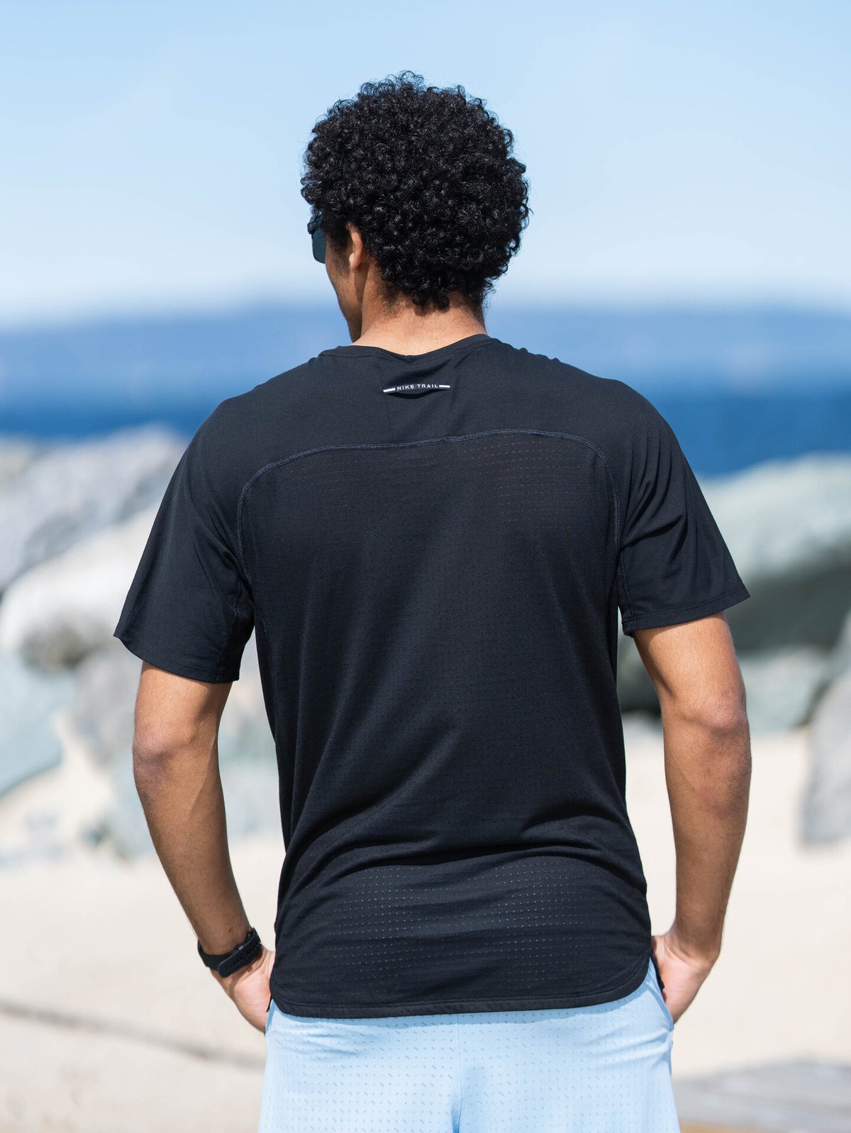 Nike Dri-Fit ADV Solar Chase Short Sleeve Running Top Black / Summit White