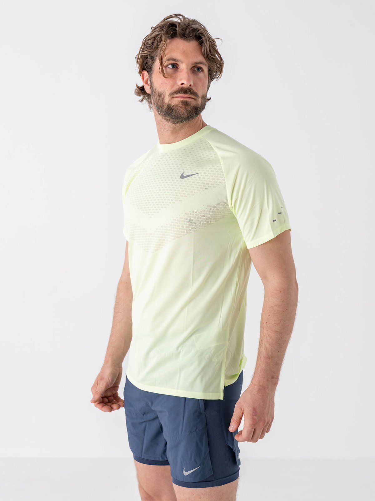 Nike Dri-Fit Advanced Stride Short Sleeve Top Barely Volt / Reflective Silver