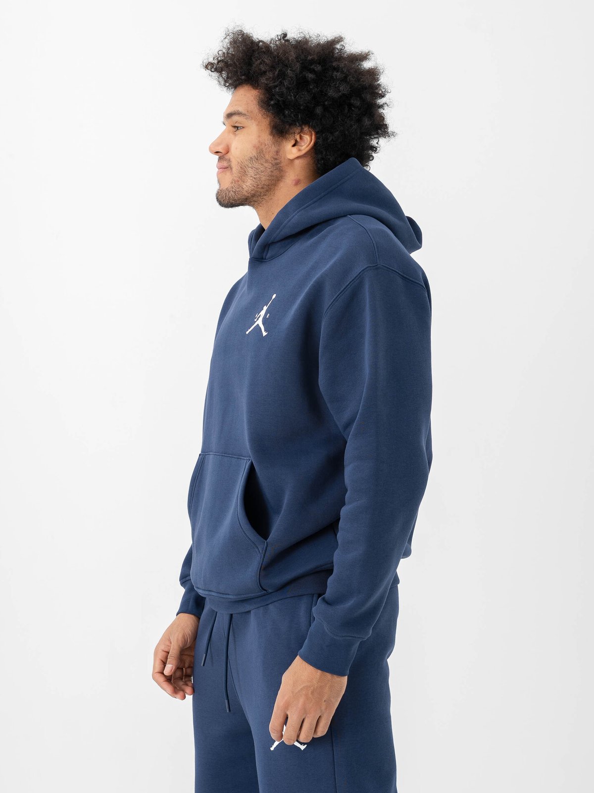 Nike Jordan Jumpmann Fleece Pullover Hoodie Midnight Navy / White
