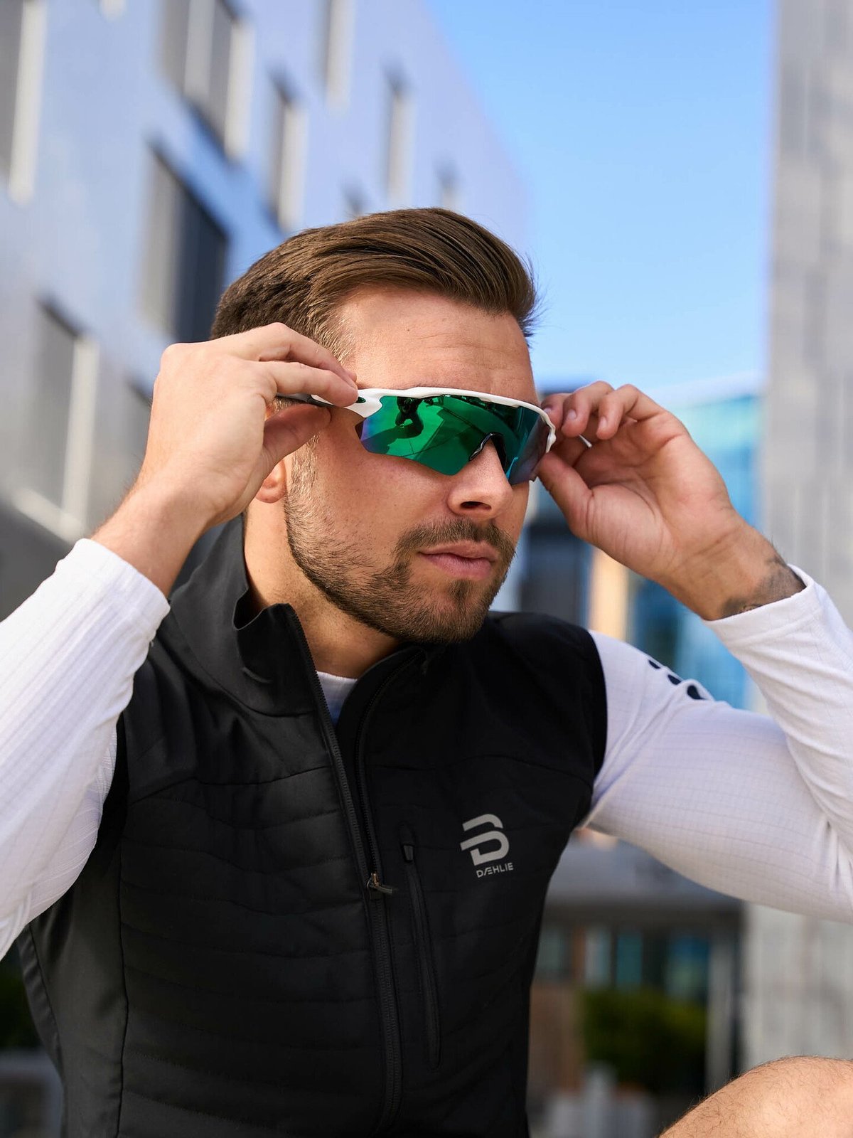 Oakley Radar Ev Path Polished White / Brilleglassfarge: Prizm Jade / Lysgjennomslipp: 14%