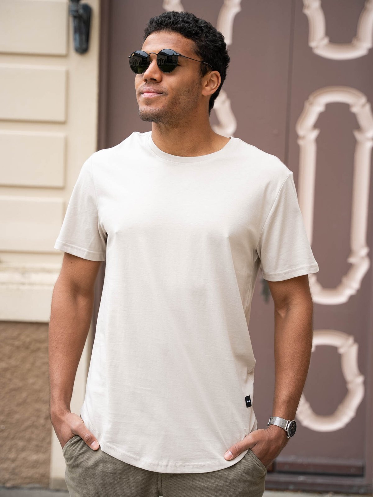 Only & Sons Matt Longy Short Sleeve Tee Silver Lining