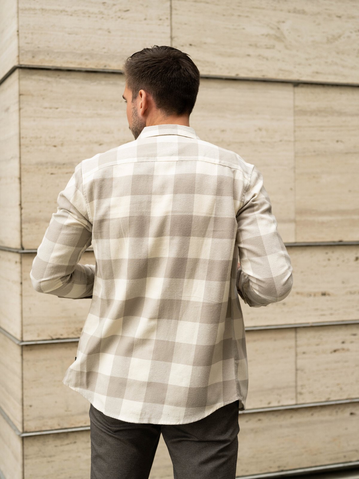 Only & Sons Gudmund Long Sleeve Checked Shirt Antique White