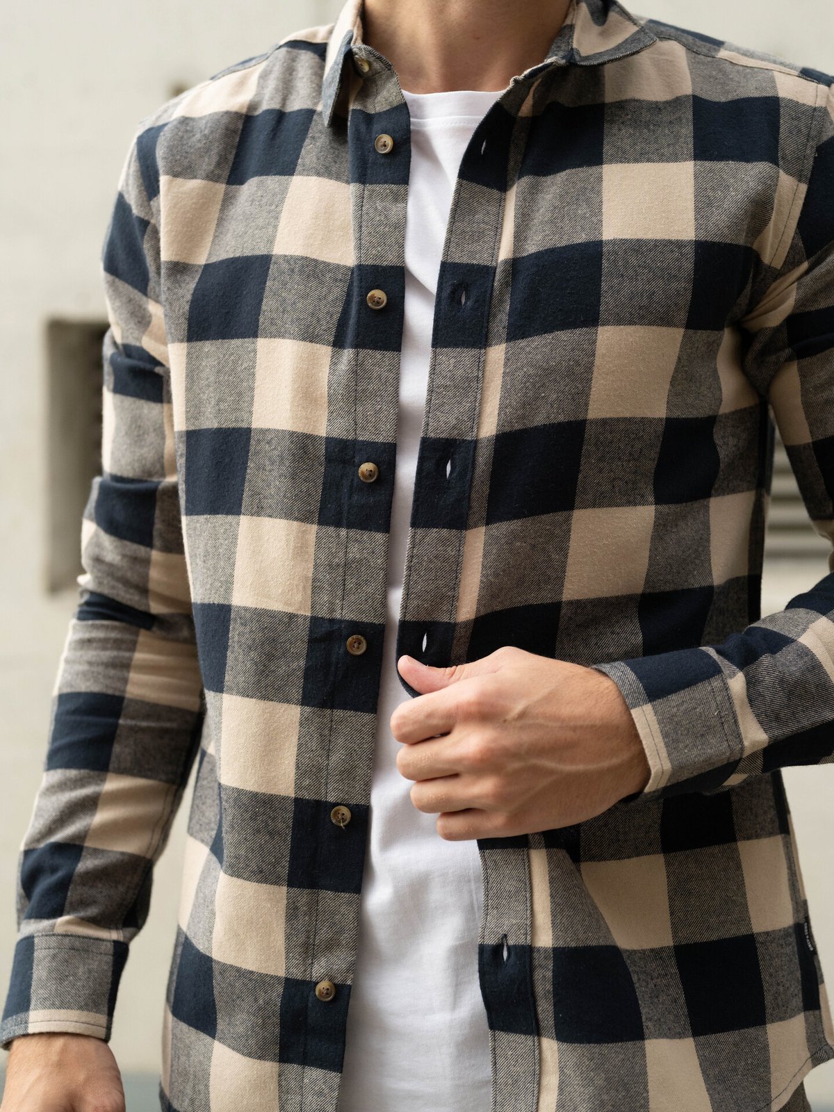 Only & Sons Gudmund Long Sleeve Checked Shirt Dark Navy