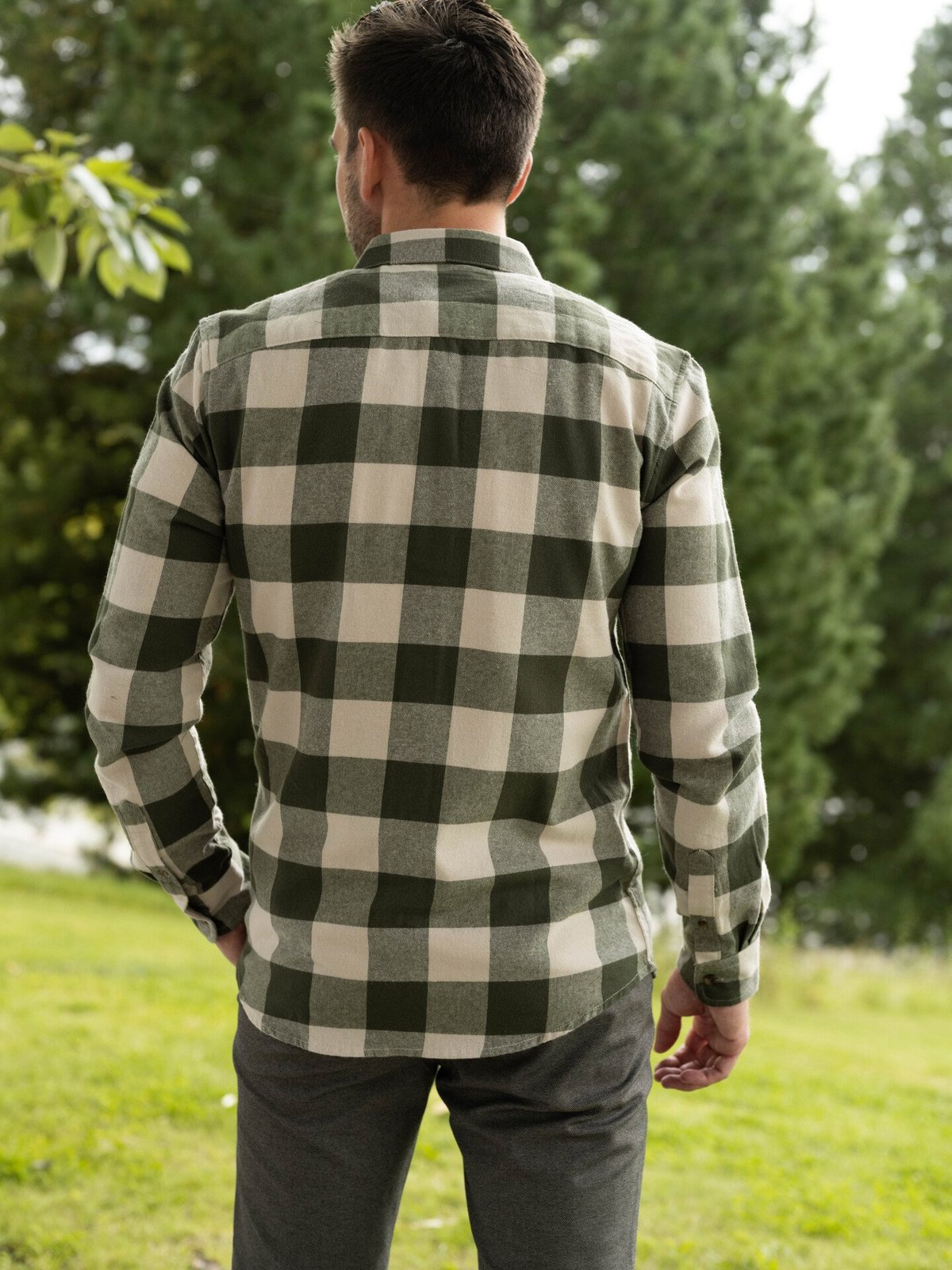 Only & Sons Gudmund Long Sleeve Checked Shirt Forest Night / Silver Lining