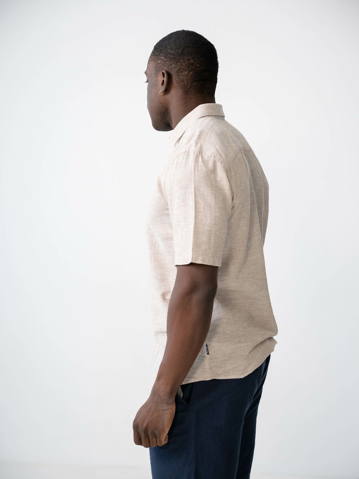 Only & Sons Caiden Short Sleeve Solid Linen Shirt Chinchilla