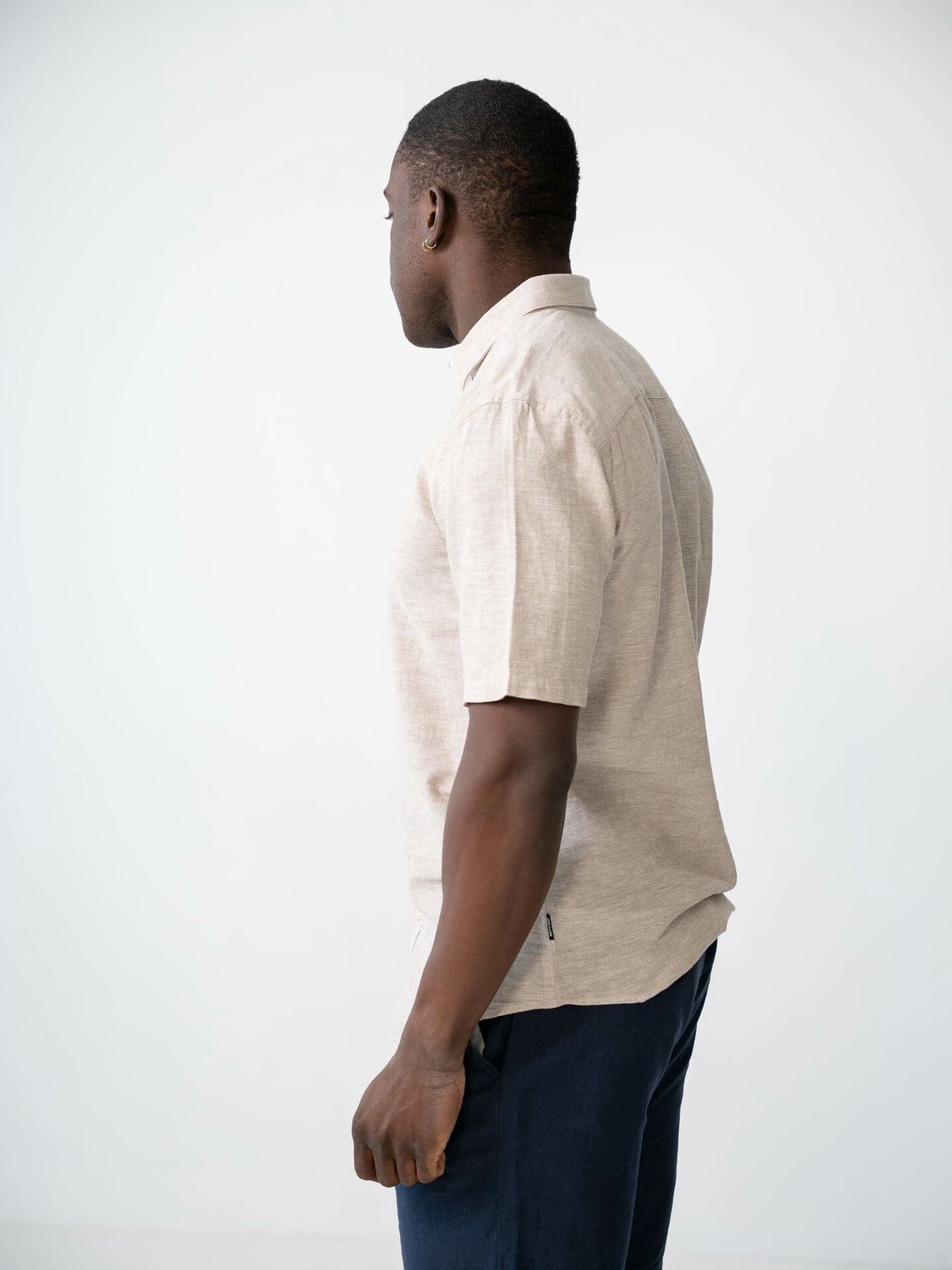 Only & Sons Caiden Short Sleeve Solid Linen Shirt Chinchilla