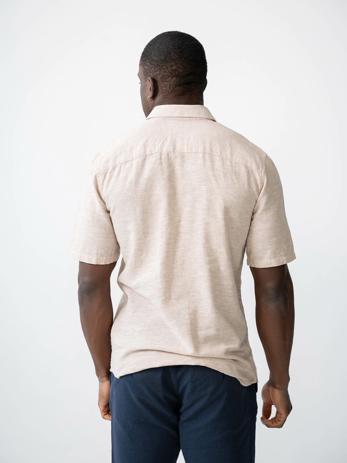 Only & Sons Caiden Short Sleeve Solid Linen Shirt Chinchilla