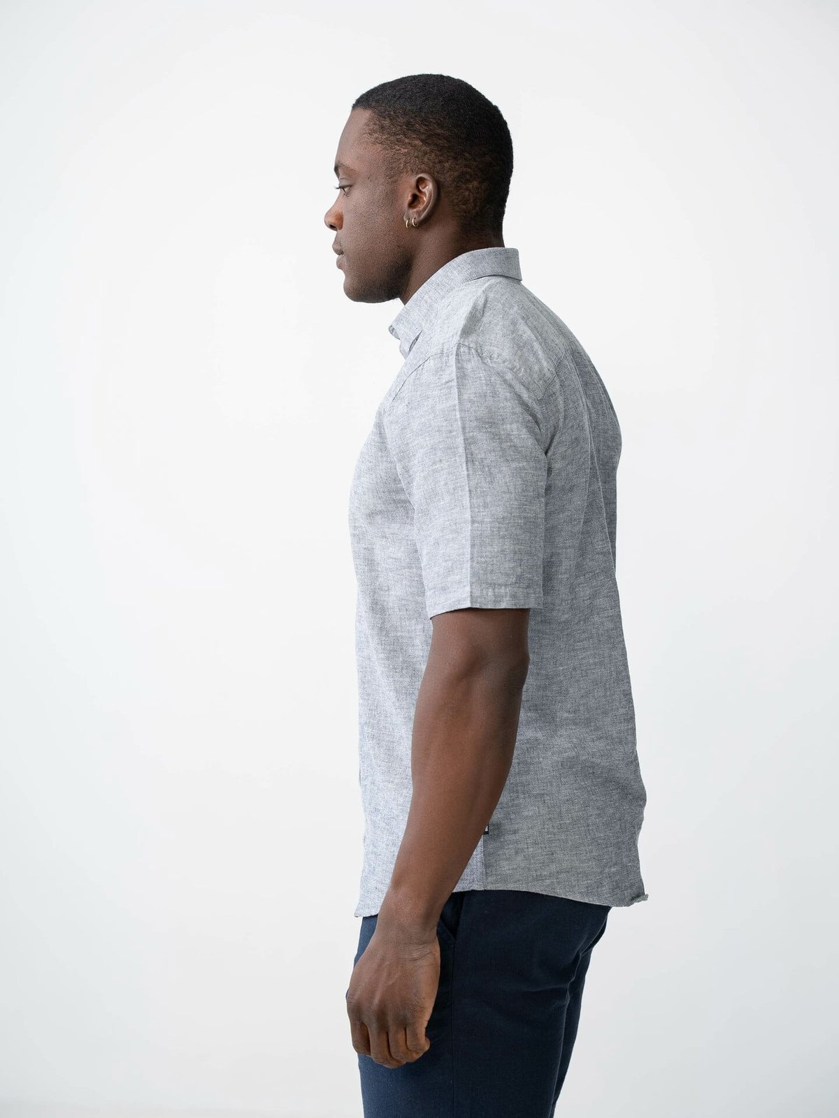 Only & Sons Caiden Short Sleeve Solid Linen Shirt Dress Blues