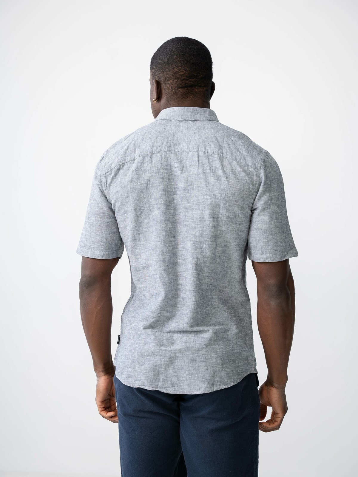 Only & Sons Caiden Short Sleeve Solid Linen Shirt Dress Blues