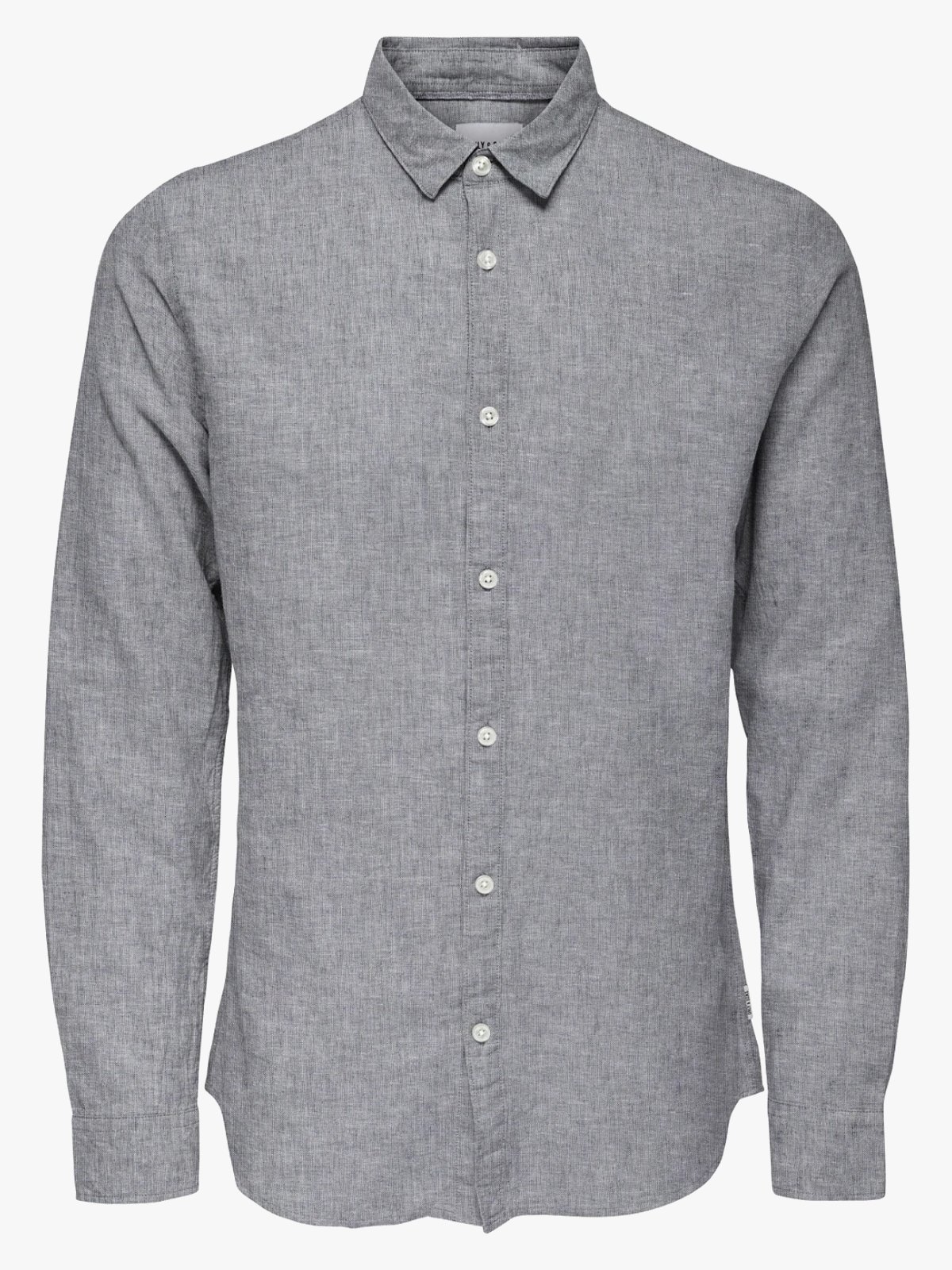 Only & Sons Caiden Long Sleeve Solid Linen Blend Shirt Dress Blues
