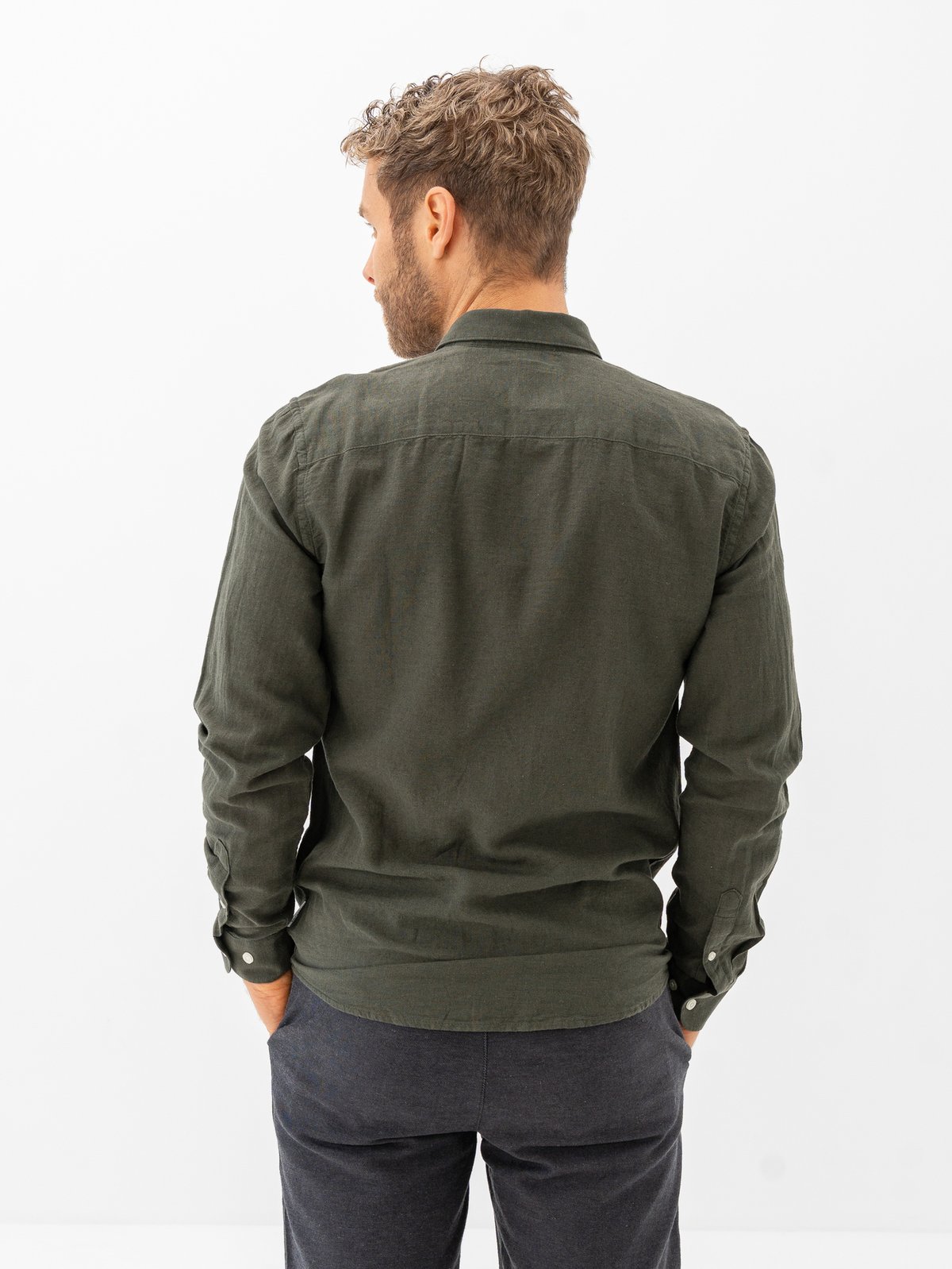 Only & Sons Caiden Long Sleeve Solid Linen Shirt Kambaba