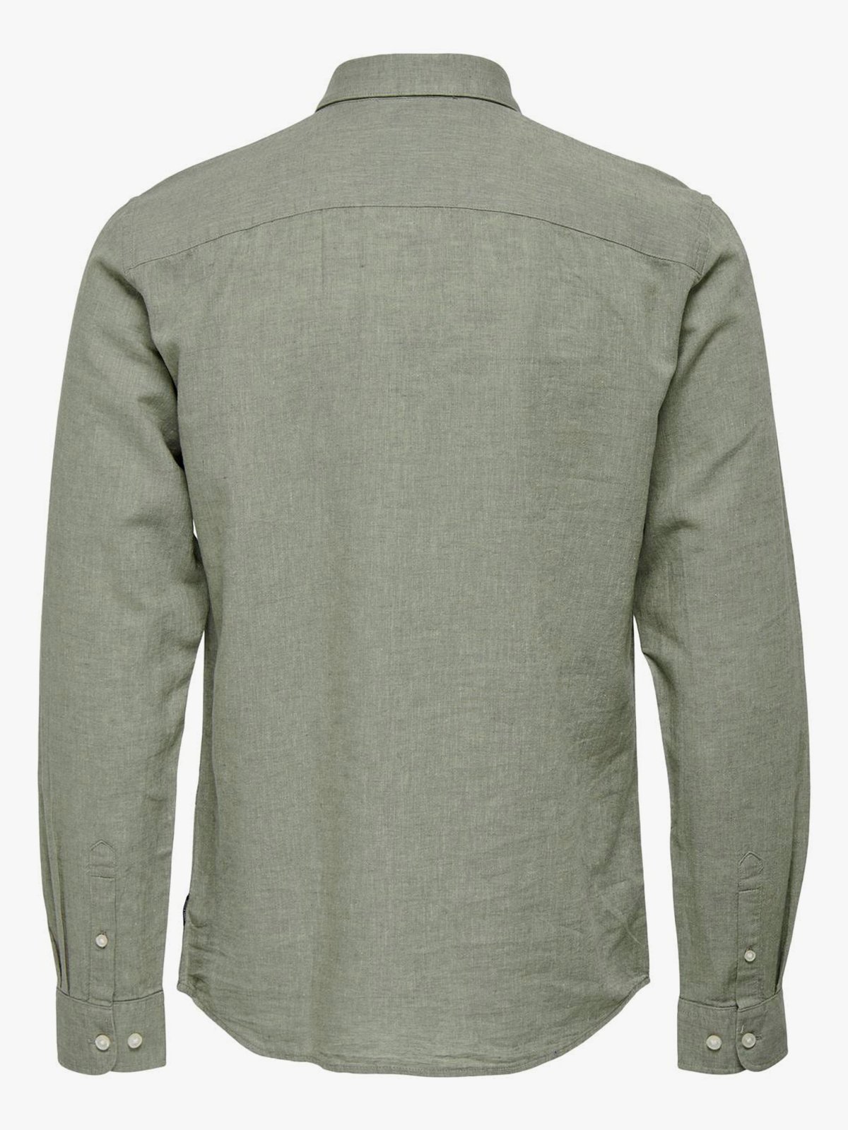 Only & Sons Caiden Long Sleeve Solid Linen Shirt Swamp