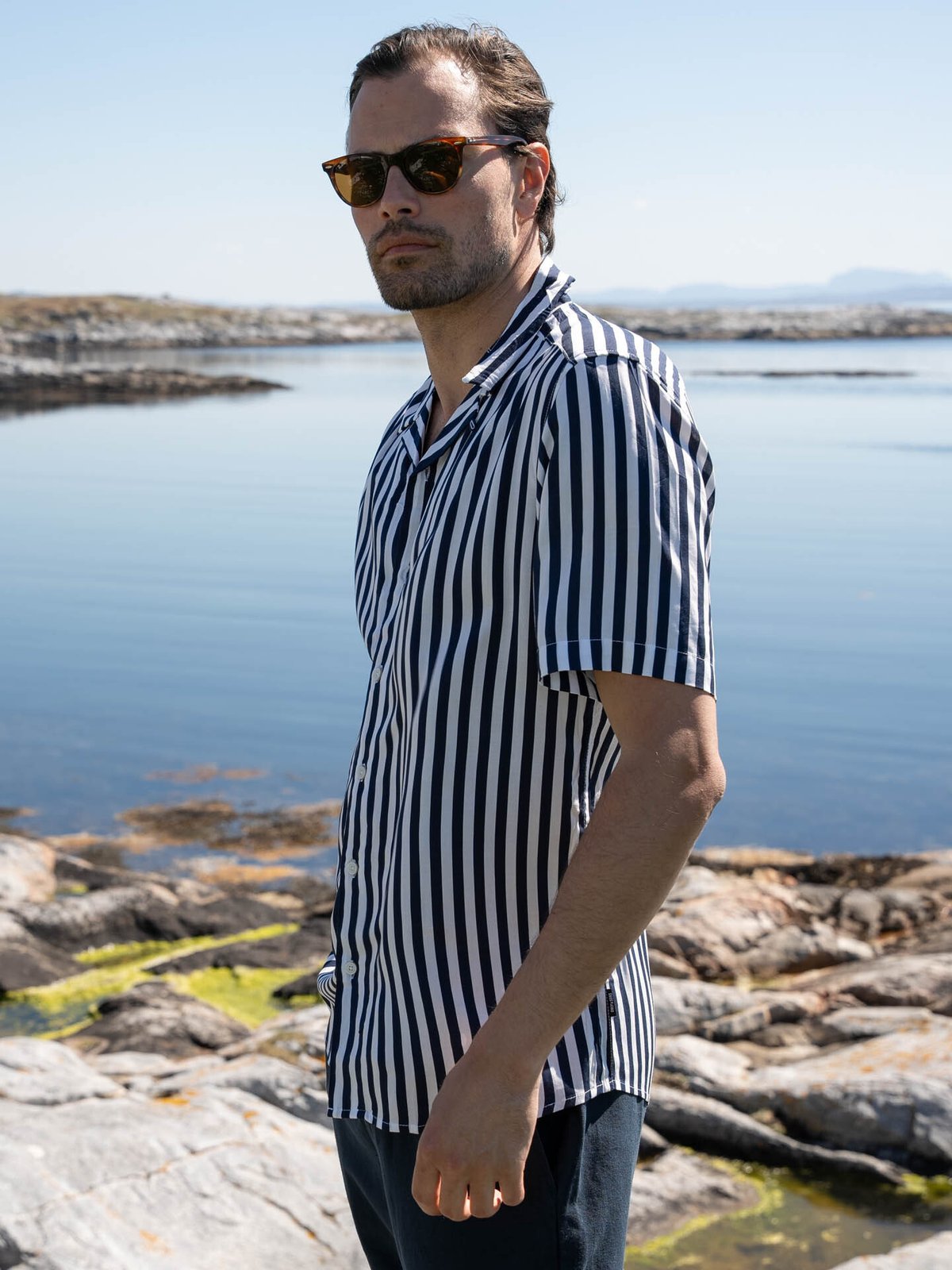 Only & Sons Wayne Life Short Sleeve Viscose Shirt Dress Blues