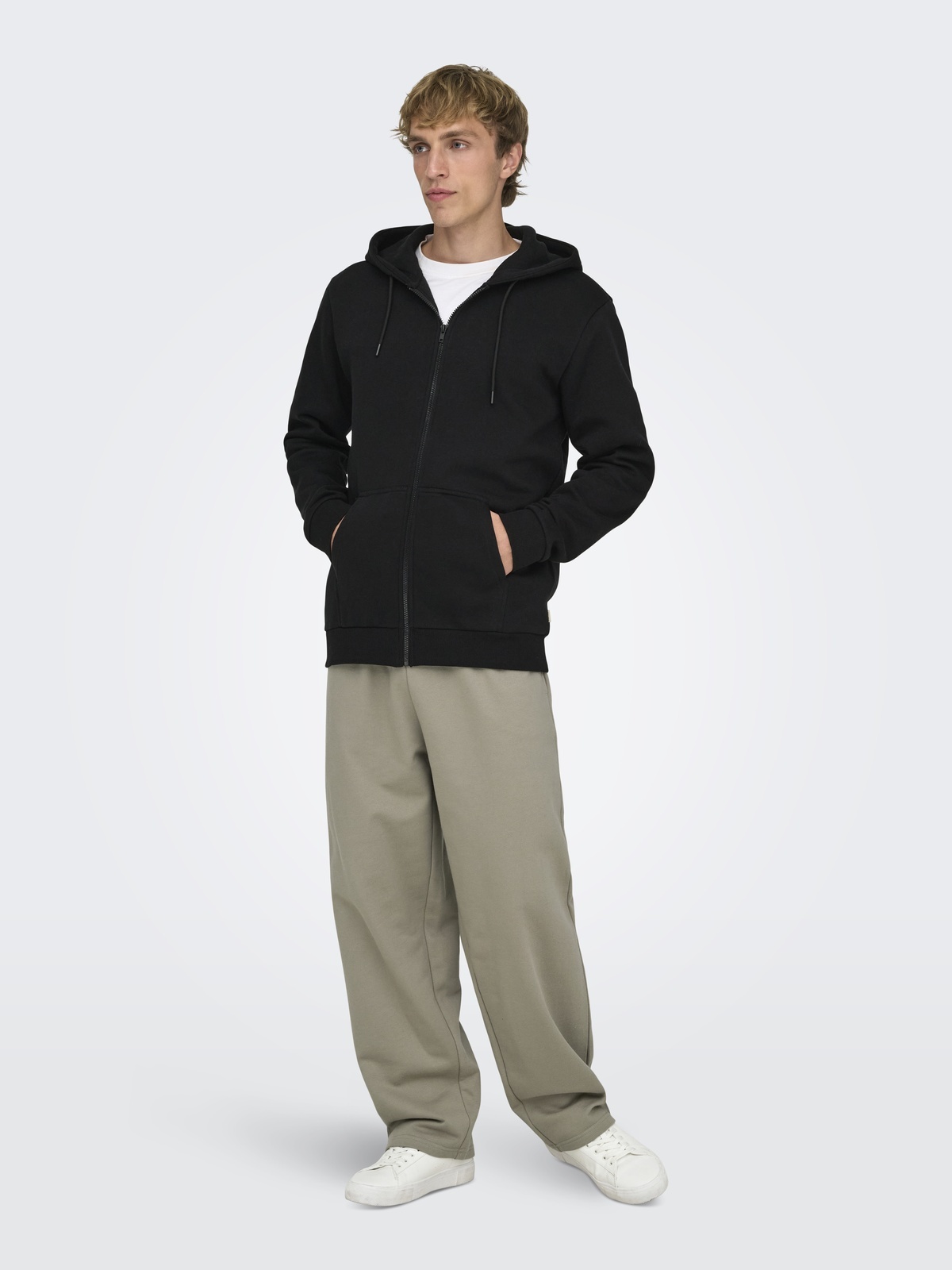 Only & Sons Ceres Zip Thr. Hoodie Sweat Sort