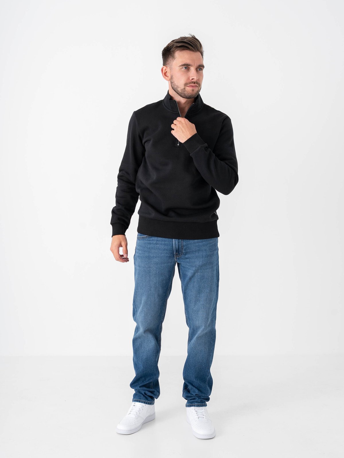 Only & Sons Ceres Half Zip Sweat Black