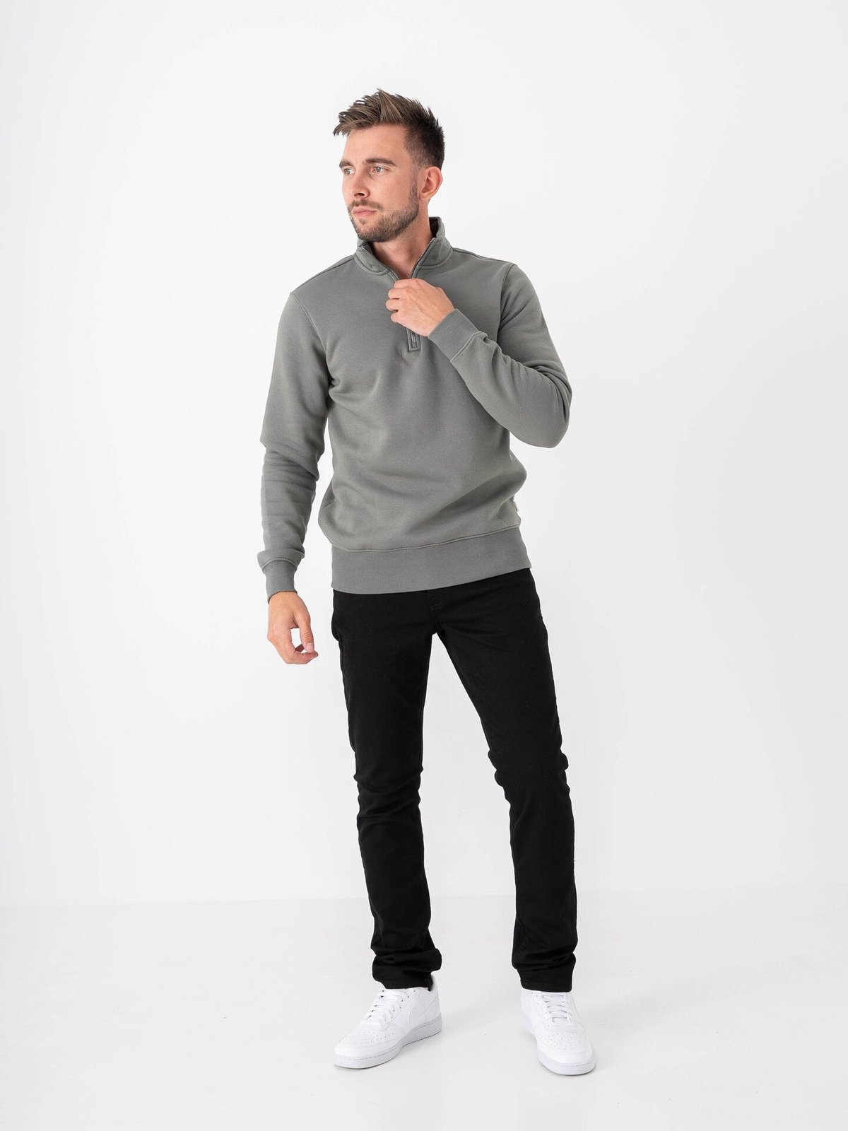 Only & Sons Ceres Half Zip Sweat Castor Gray
