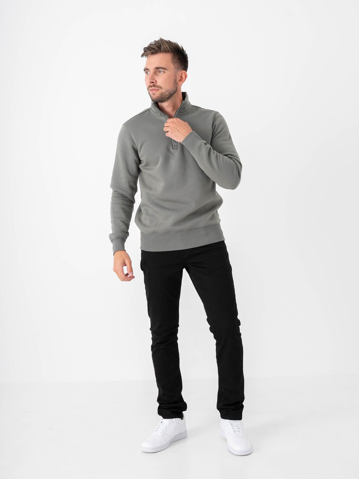 Only & Sons Ceres Half Zip Sweat Castor Gray