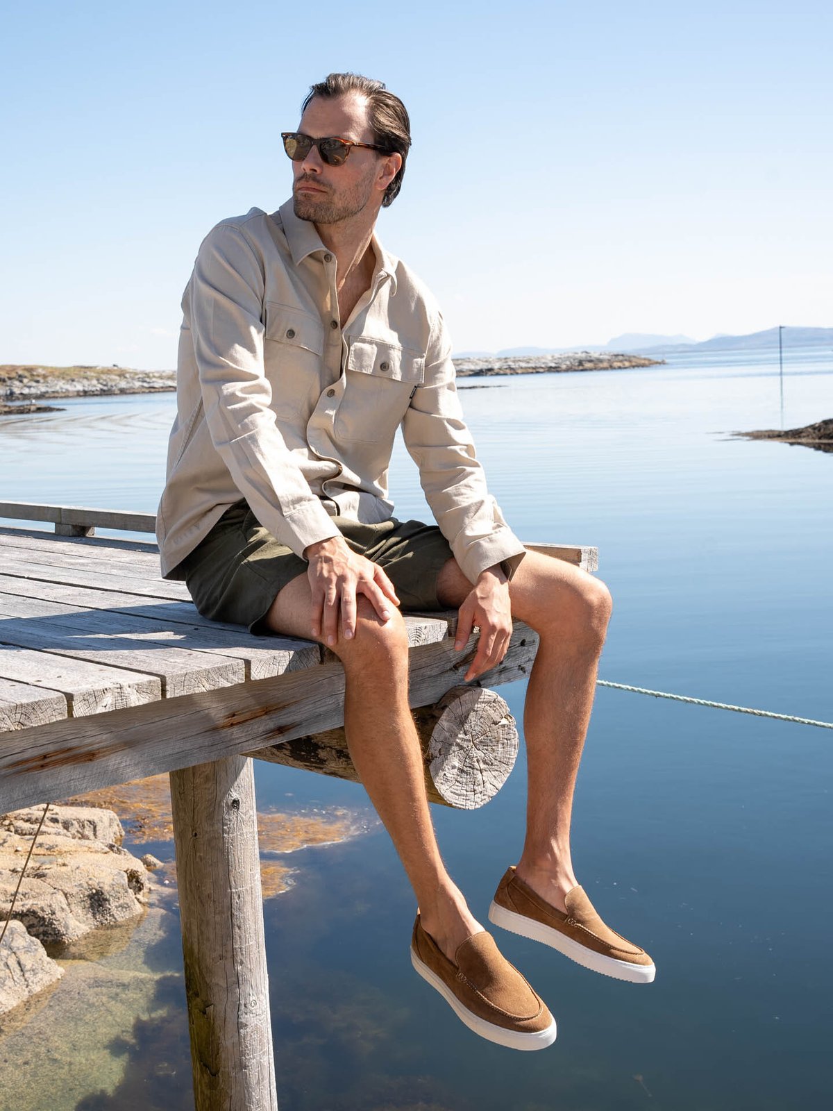 Only & Sons Kennet Long Sleeve Linen Overshirt Silver Lining