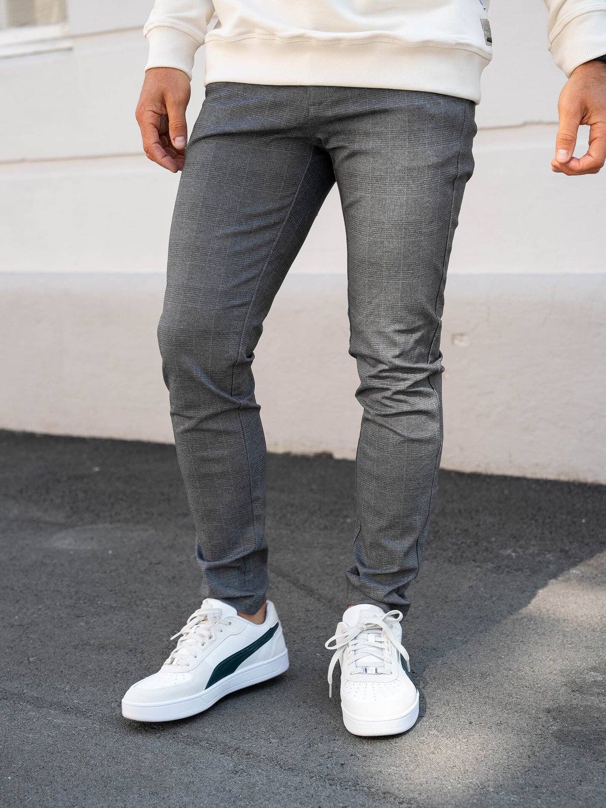 Only & Sons Mark Slim Check Pants 9887 Limestone