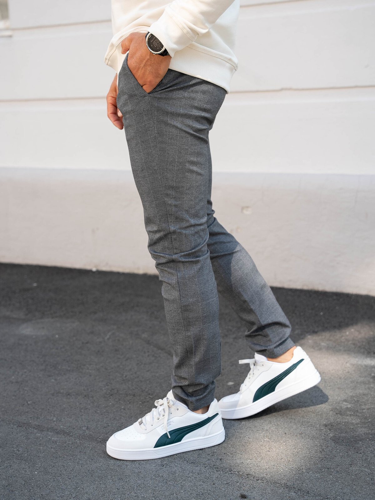 Only & Sons Mark Slim Check Pants 9887 Limestone