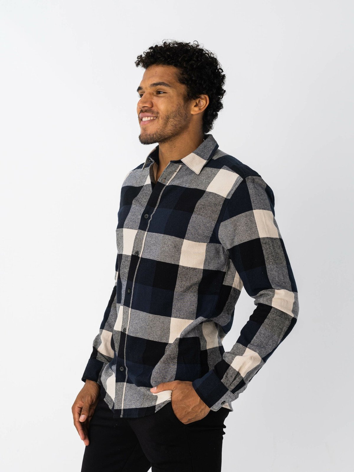Only & Sons Gudmund Check Shirt Dark Navy