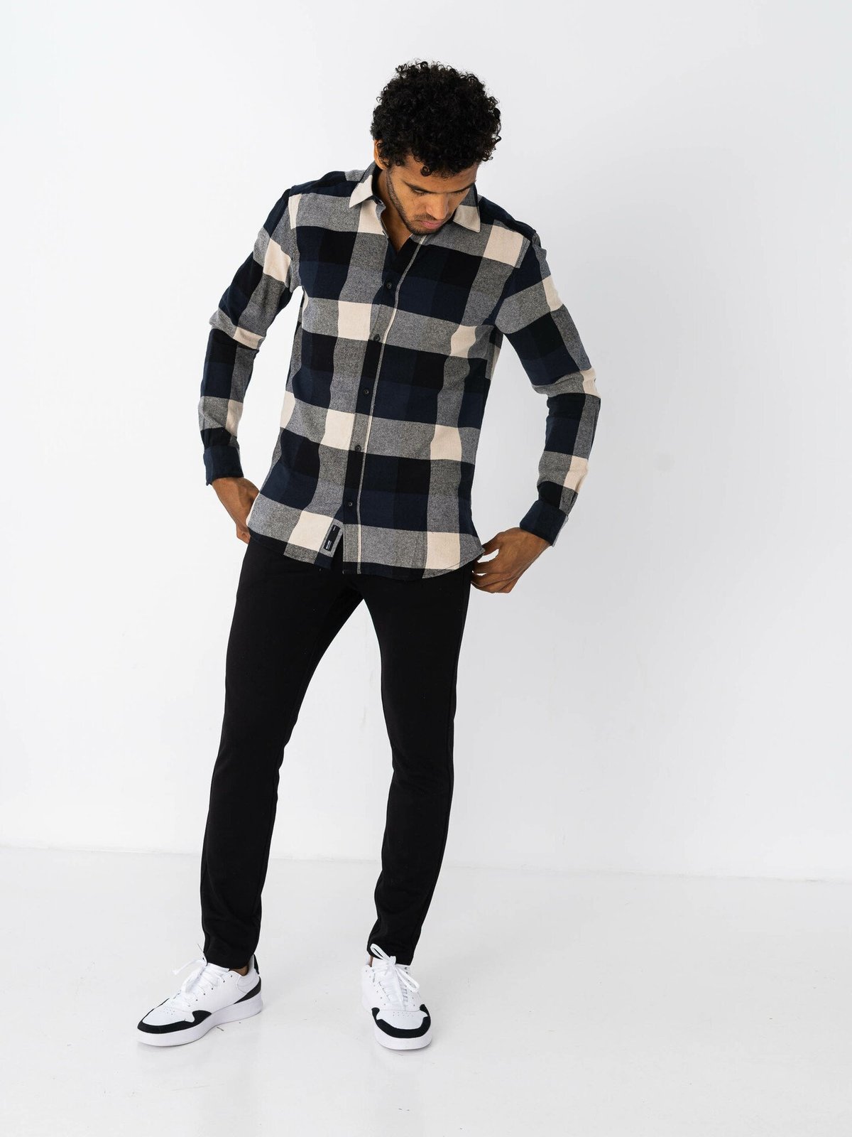 Only & Sons Gudmund Check Shirt Dark Navy