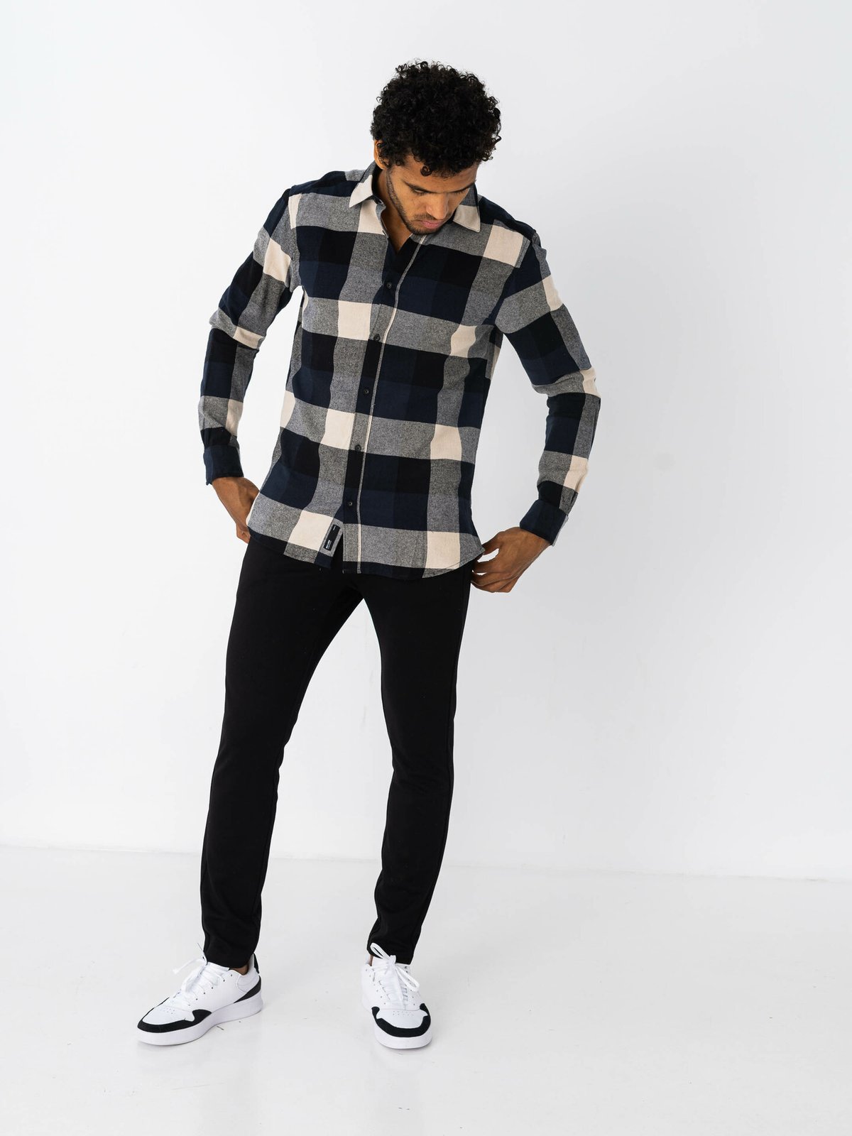 Only & Sons Gudmund Check Shirt Dark Navy