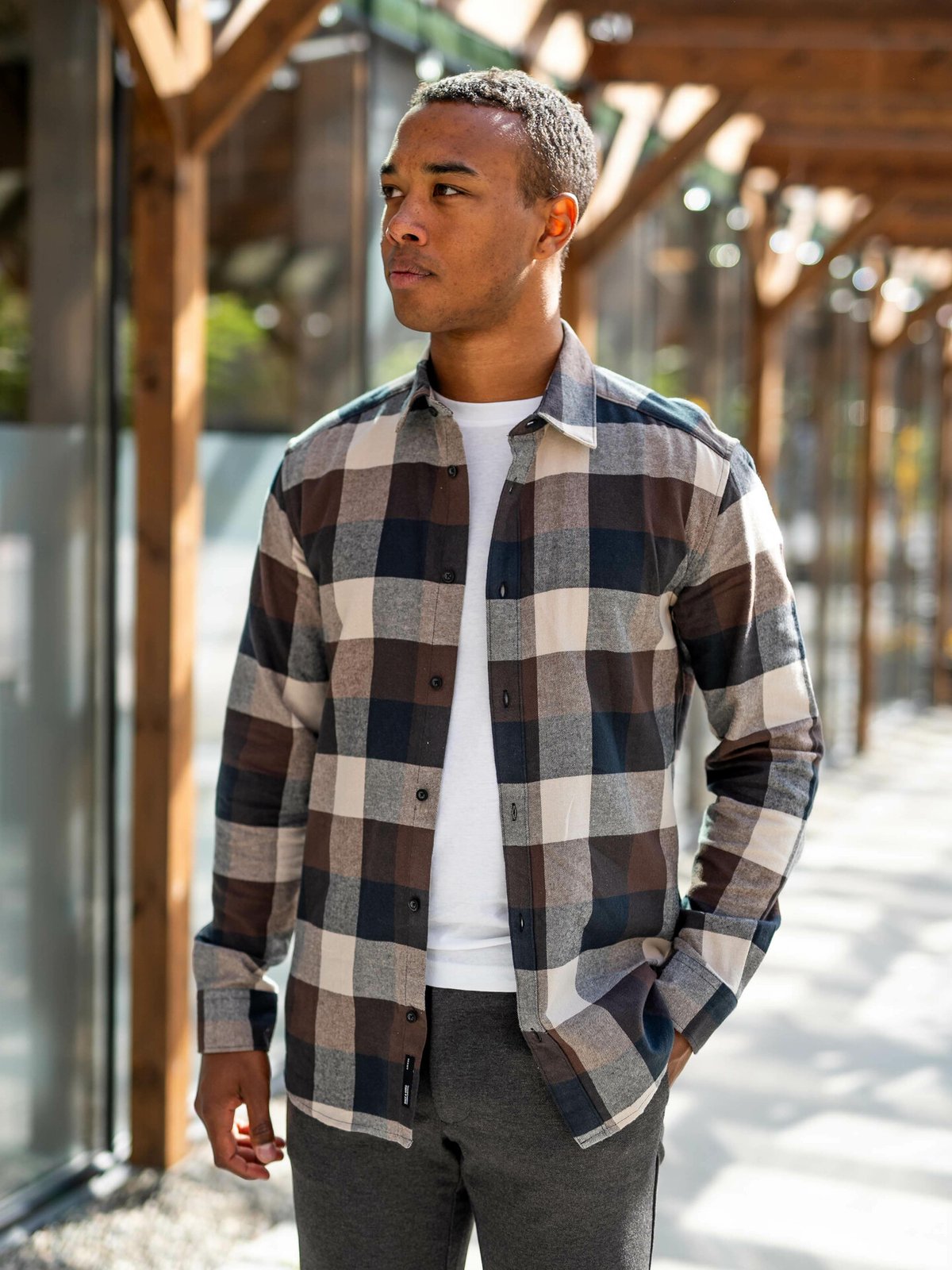 Only & Sons Gudmund Check Shirt Hot Fudge