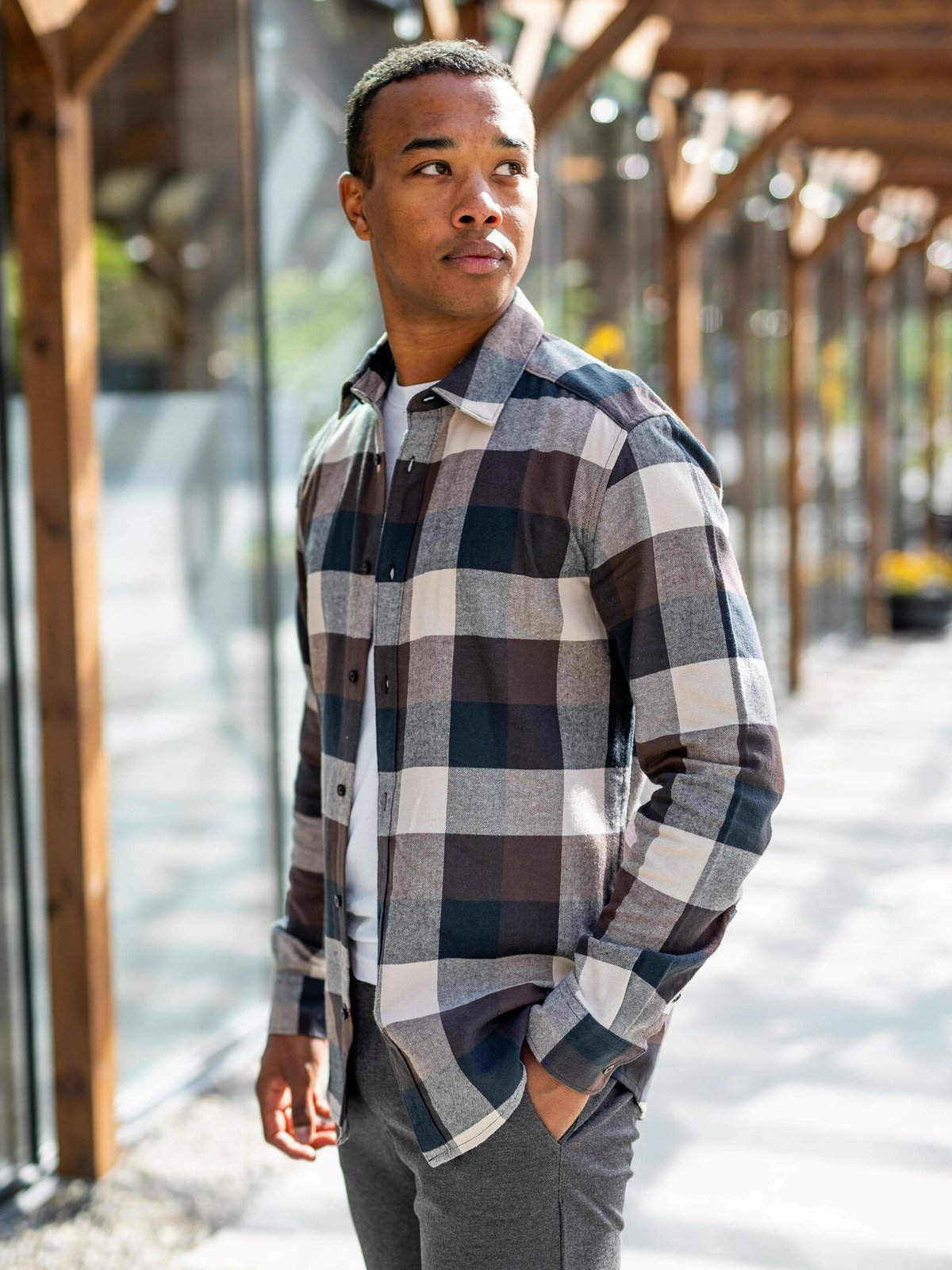 Only & Sons Gudmund Check Shirt Hot Fudge