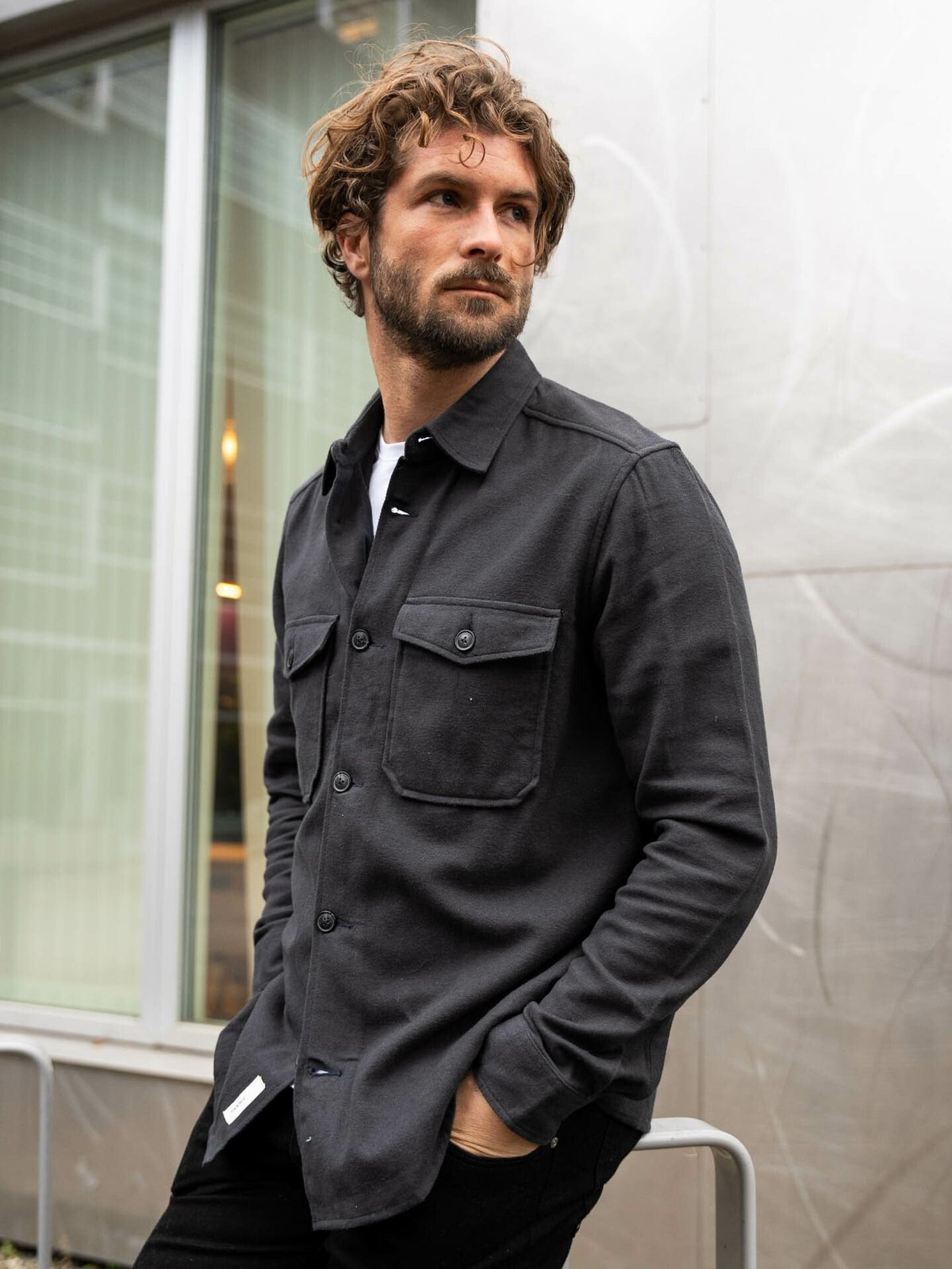 Only & Sons Milo Long Sleeve Solid Overshirt Dark Navy