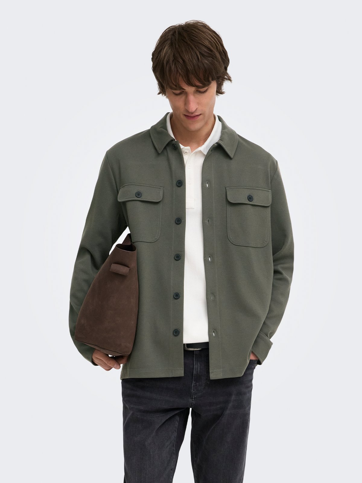 Only & Sons Newkodyl Overshirt Sweat Beluga