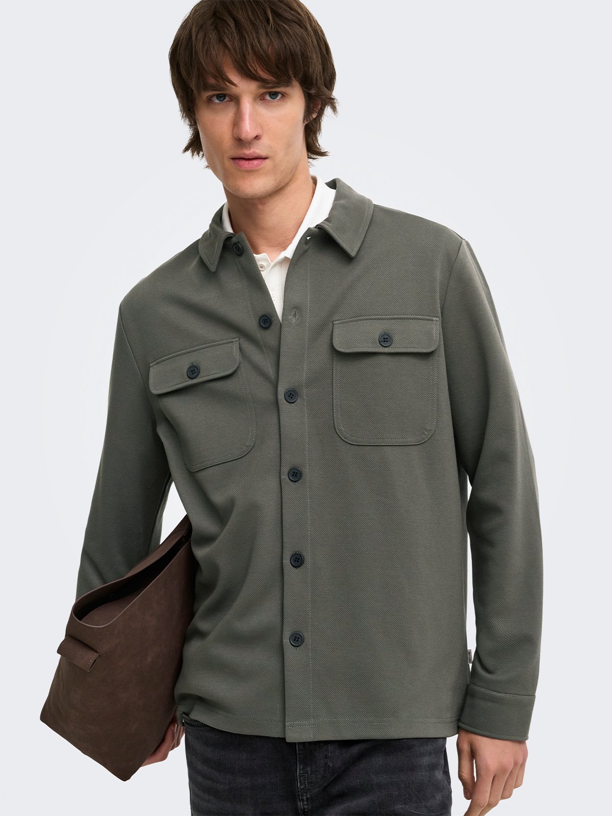 Only & Sons Newkodyl Overshirt Sweat Beluga