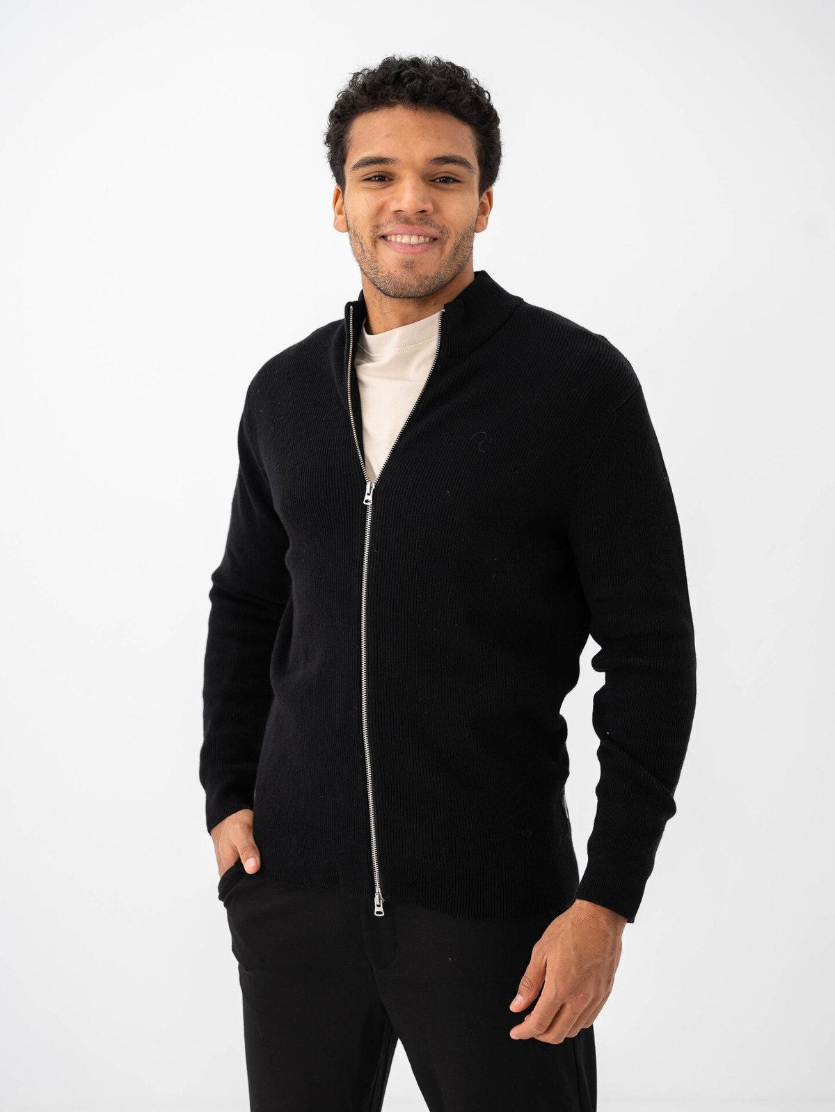 Only & Sons Phil Regular Structure Card Knit Black