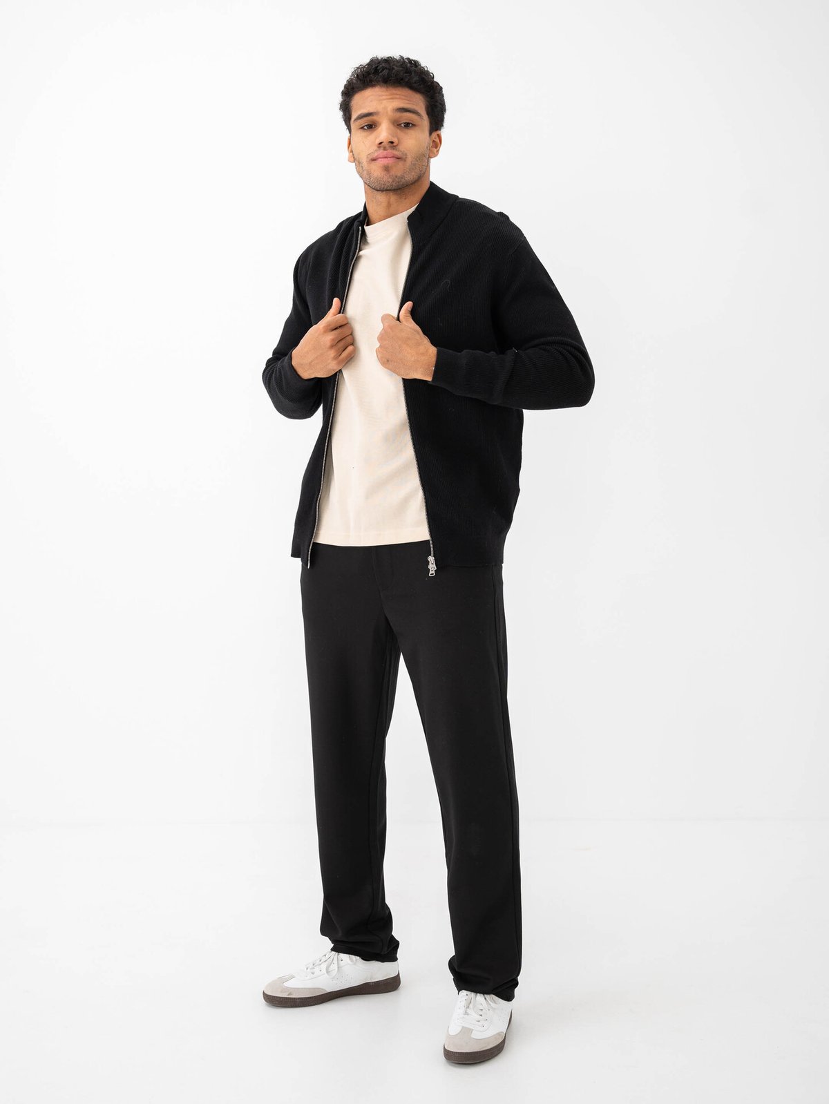 Only & Sons Phil Regular Structure Card Knit Black